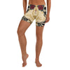 GearBunch Liquid Marble Ocean Current Shorts featuring bold swirling patterns of deep navy, cerulean blue, teal, and aqua.