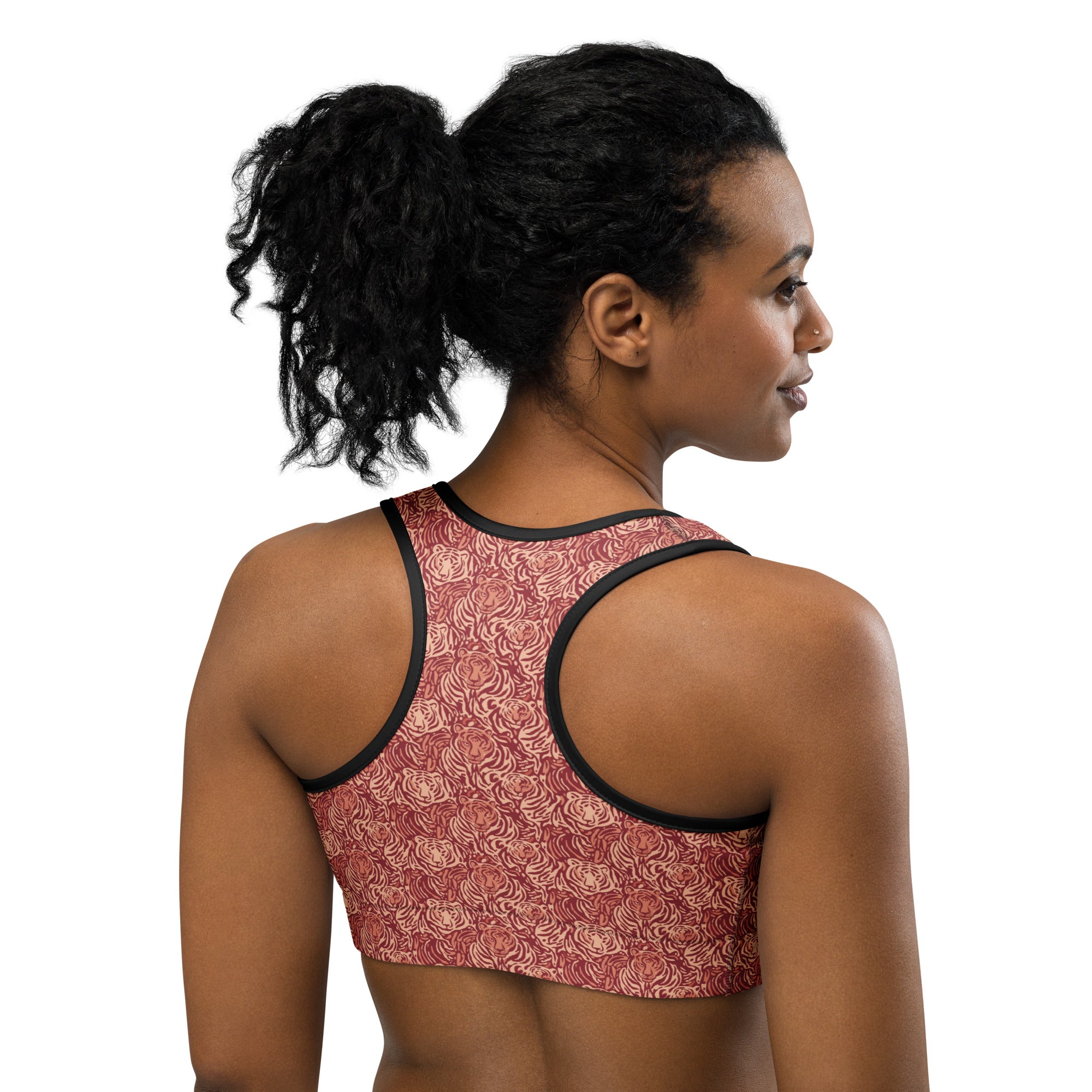 Striped Vintage Tiger Sports Bra | GearBunch