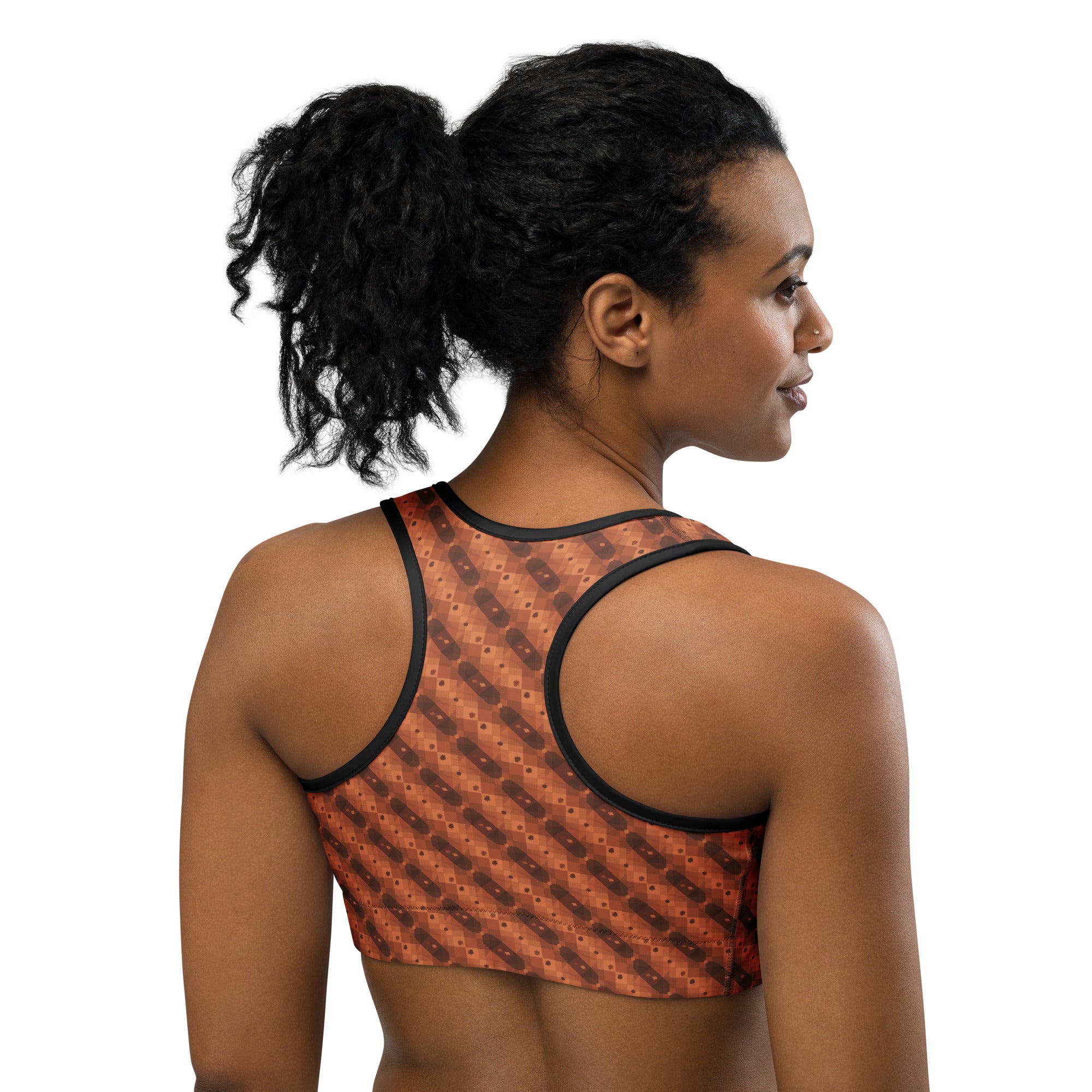 Autumn Gingham Check Sports Bra | GearBunch