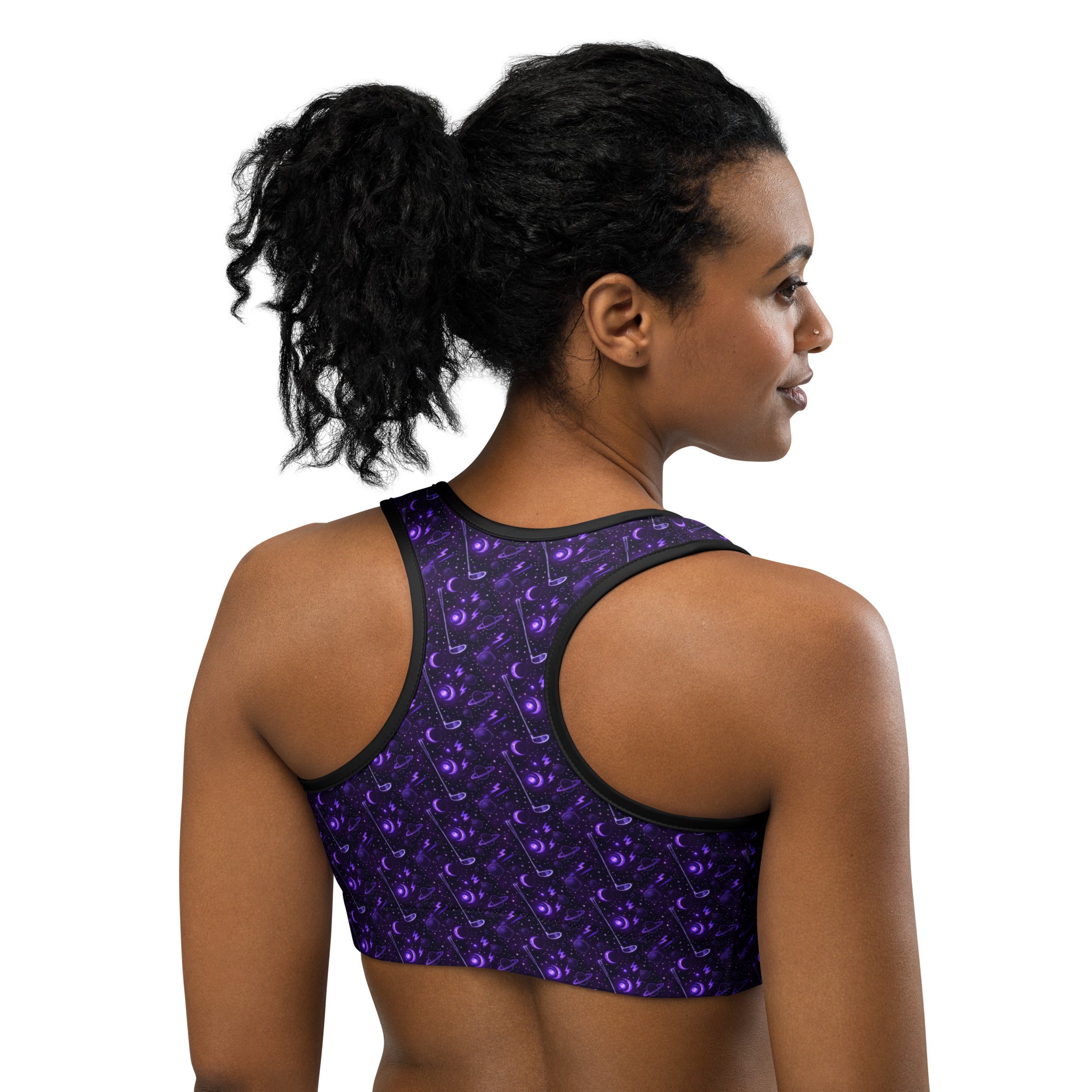 Cosmic Space Golf Sports Bra | GearBunch