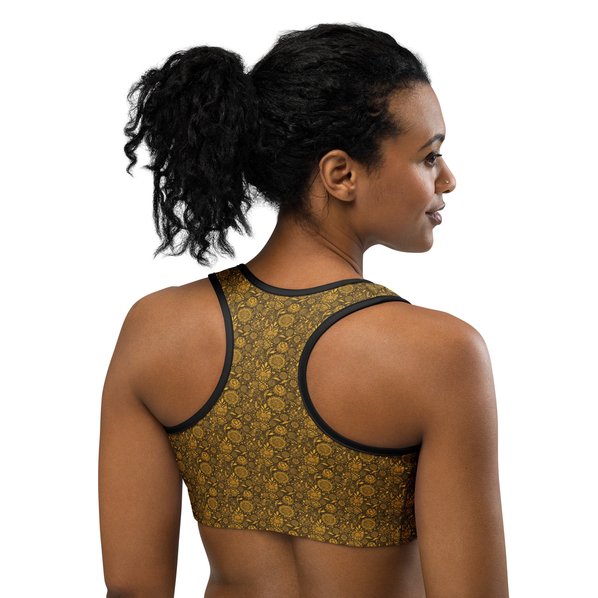 Gustav Klimt Floral Sports Bra | GearBunch