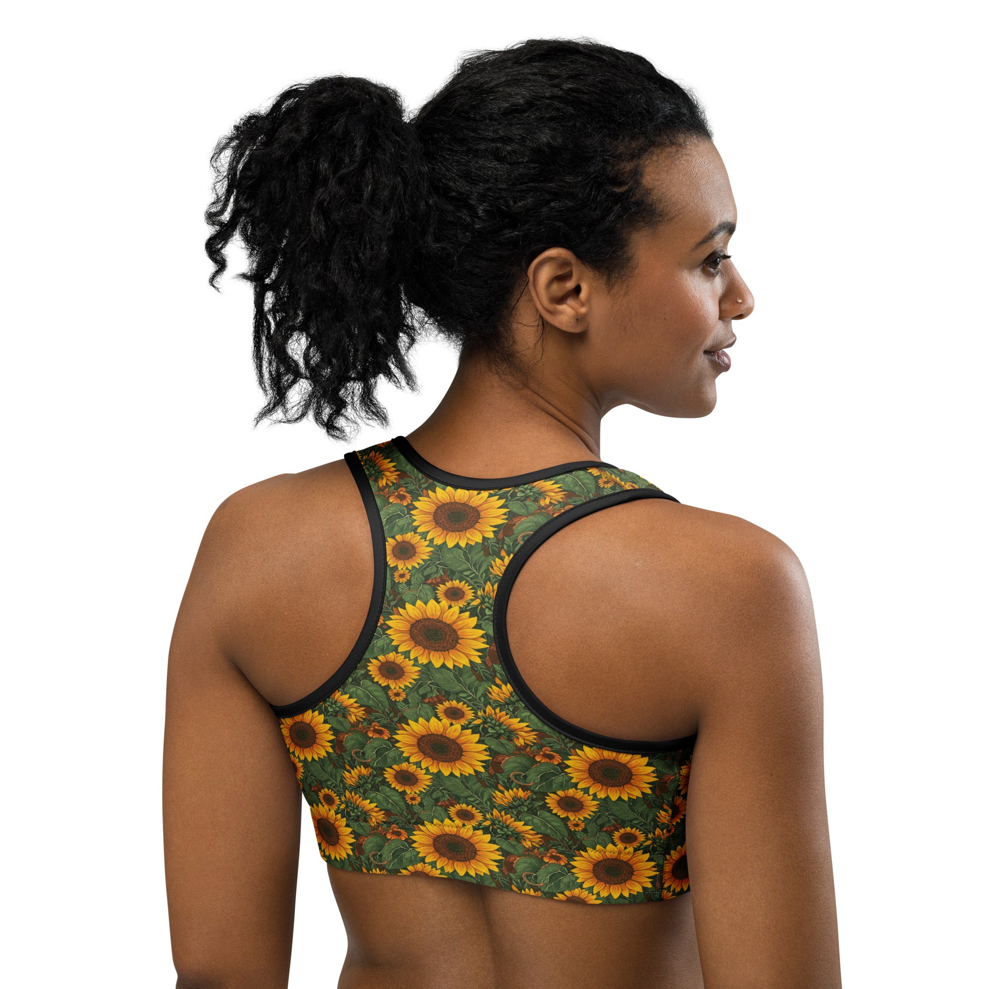 Sunflower Cross Sports Bra | GearBunch