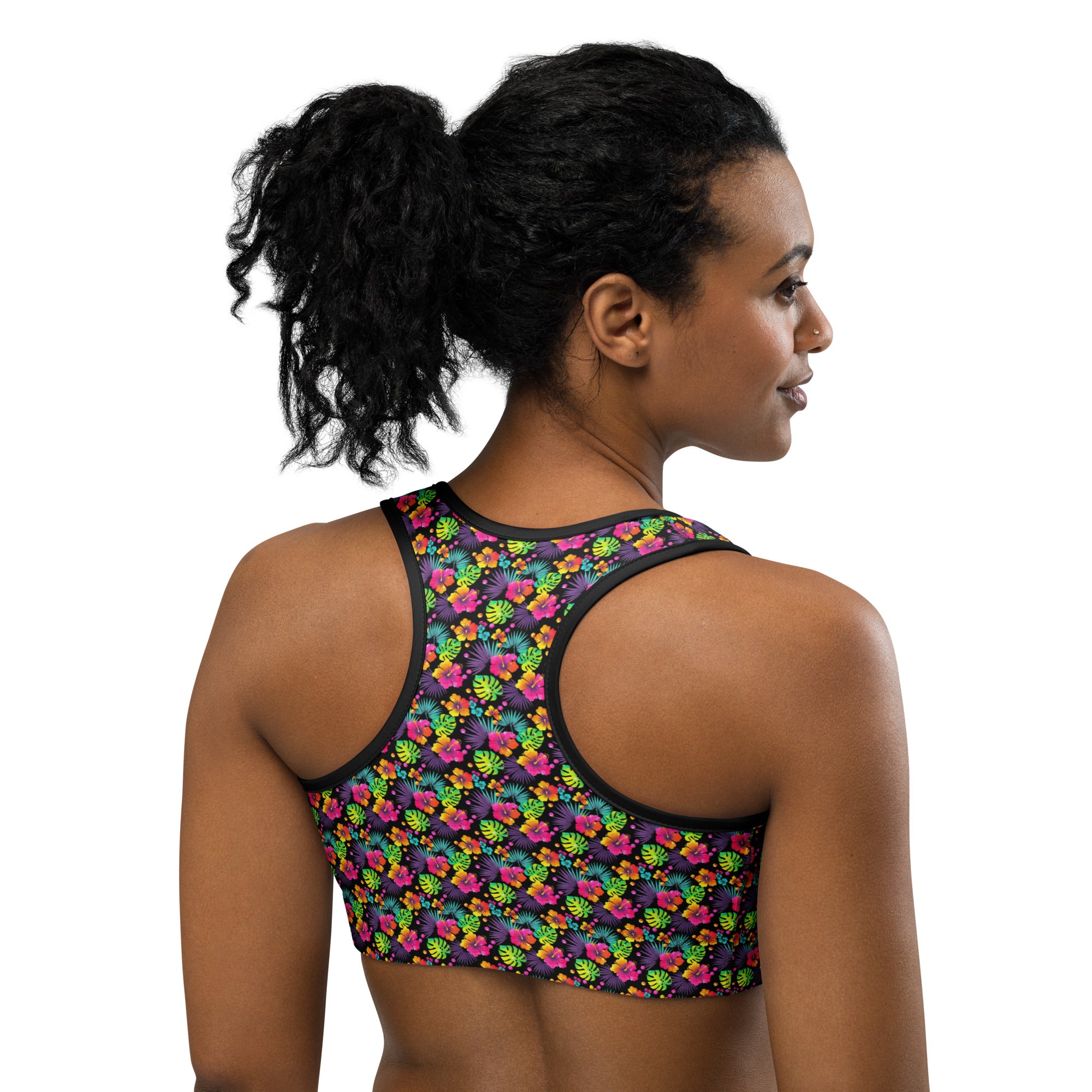 Rainbow Tropical Sports Bra | GearBunch