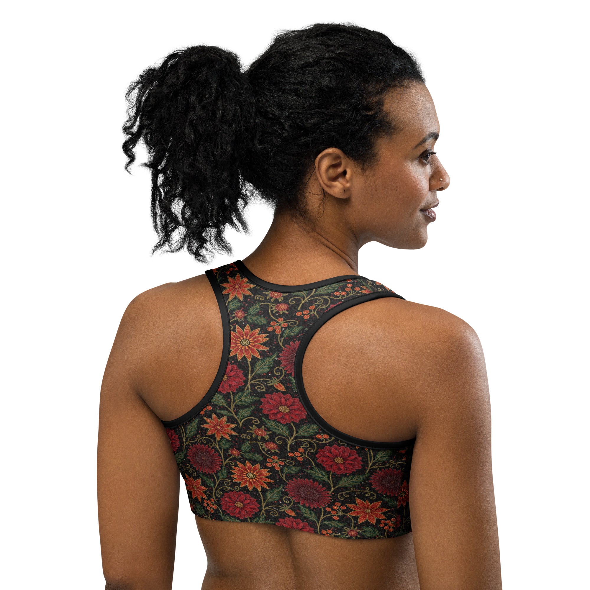 Crimson Paillette Fantasy Sports Bra | GearBunch