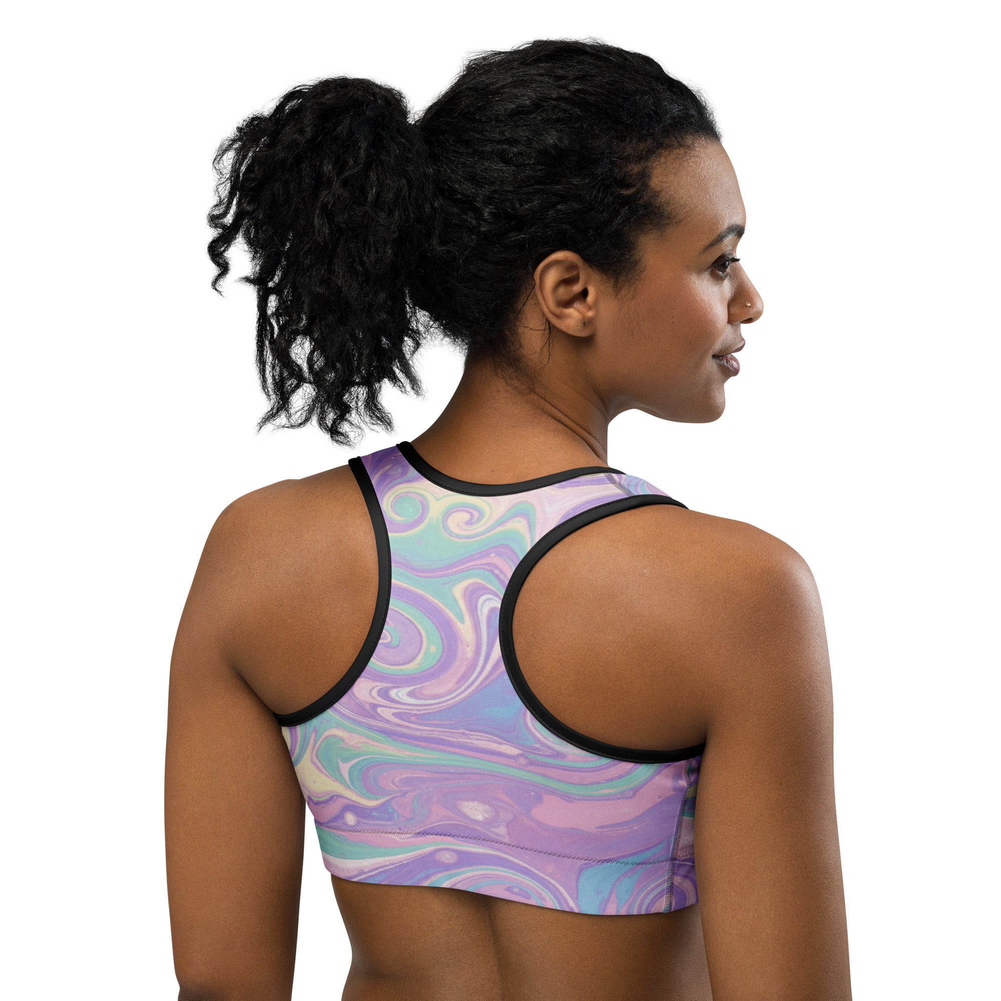 Liquid Marble Unicorn Dream Sports Bra | GearBunch