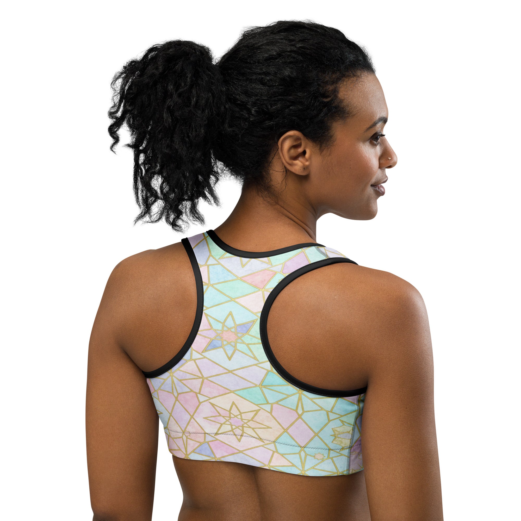 Arabic Rainbow Pastel Sports Bra | GearBunch