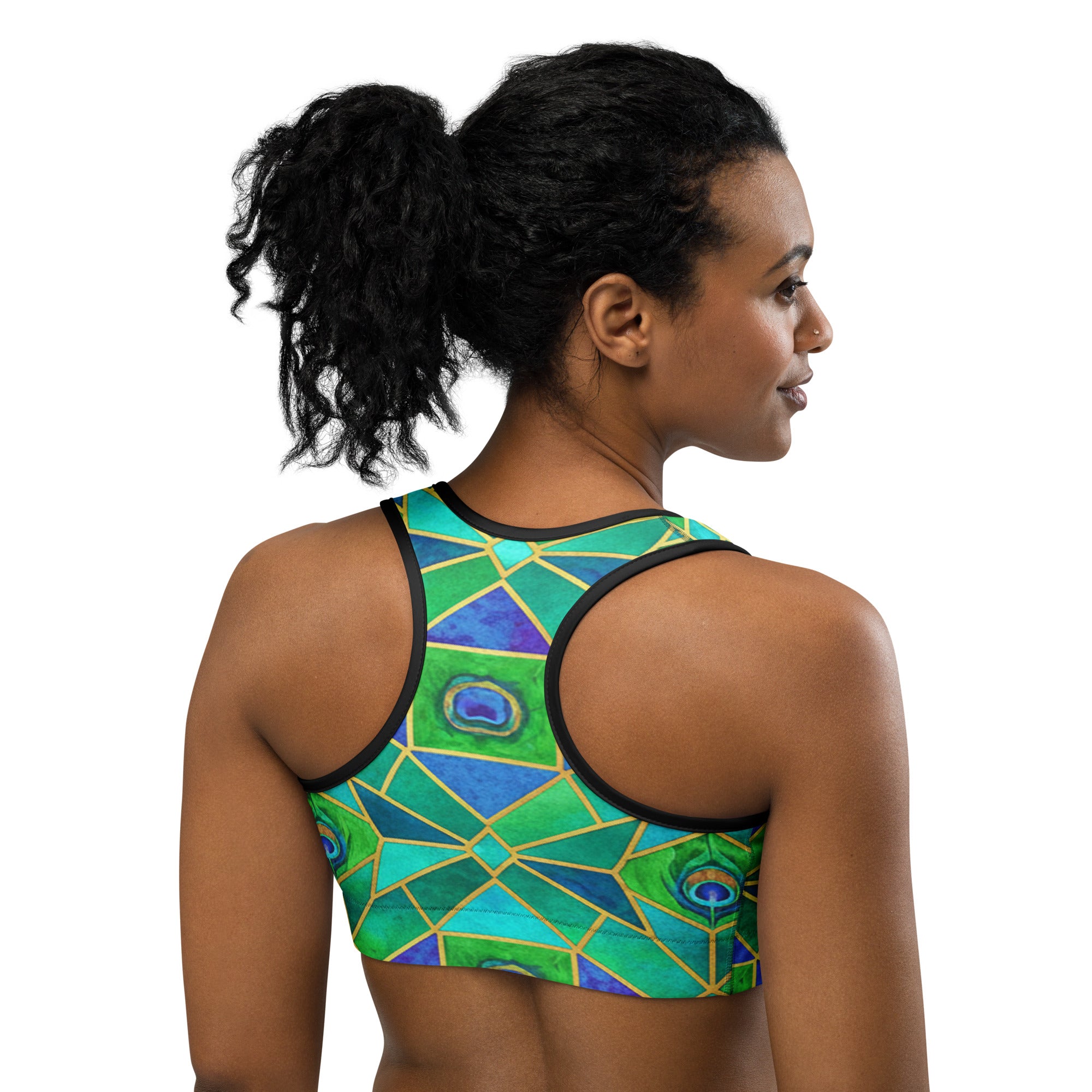 Peacock Plume Sports Bra | GearBunch