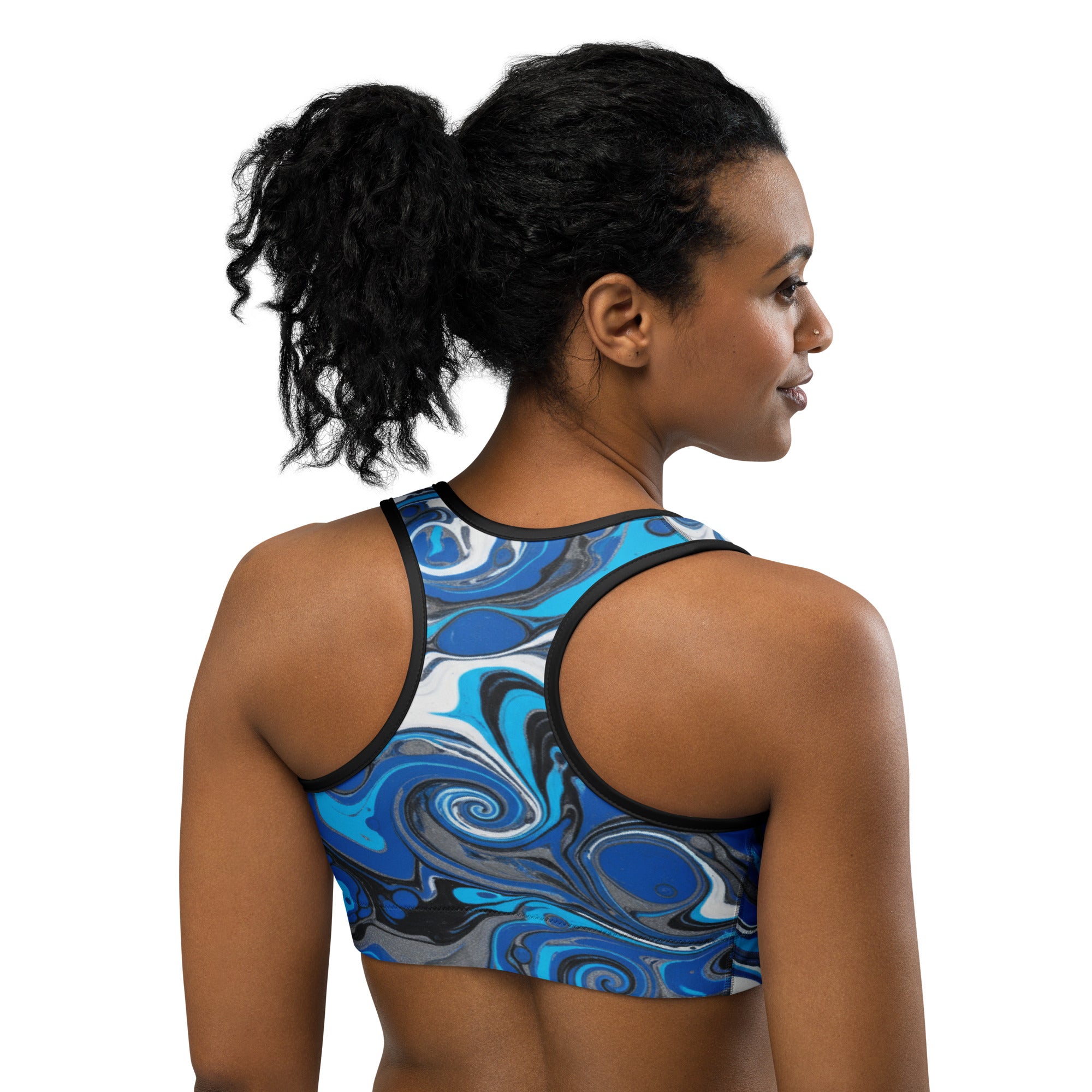 Liquid Marble Electric Storm Sports Bra | GearBunch