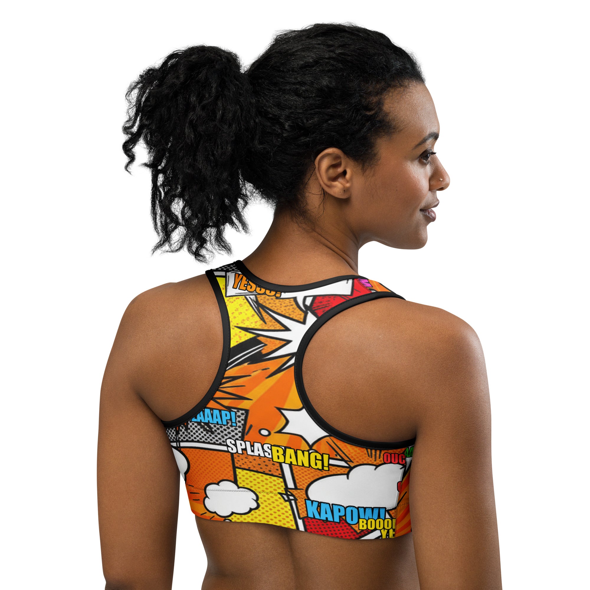 Comic Strip Boom Town Sports Bra | GearBunch