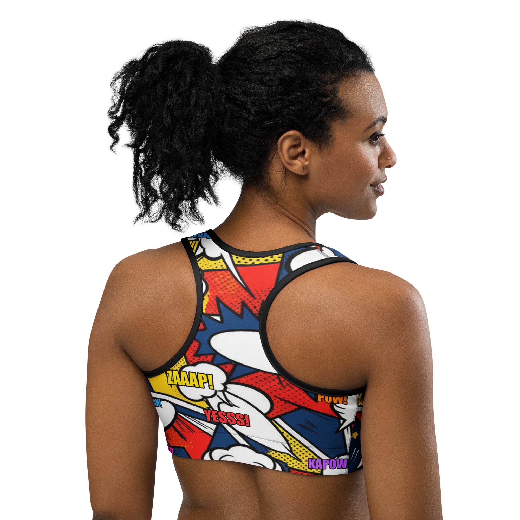 Comic Strip Thunder Punch Sports Bra | GearBunch