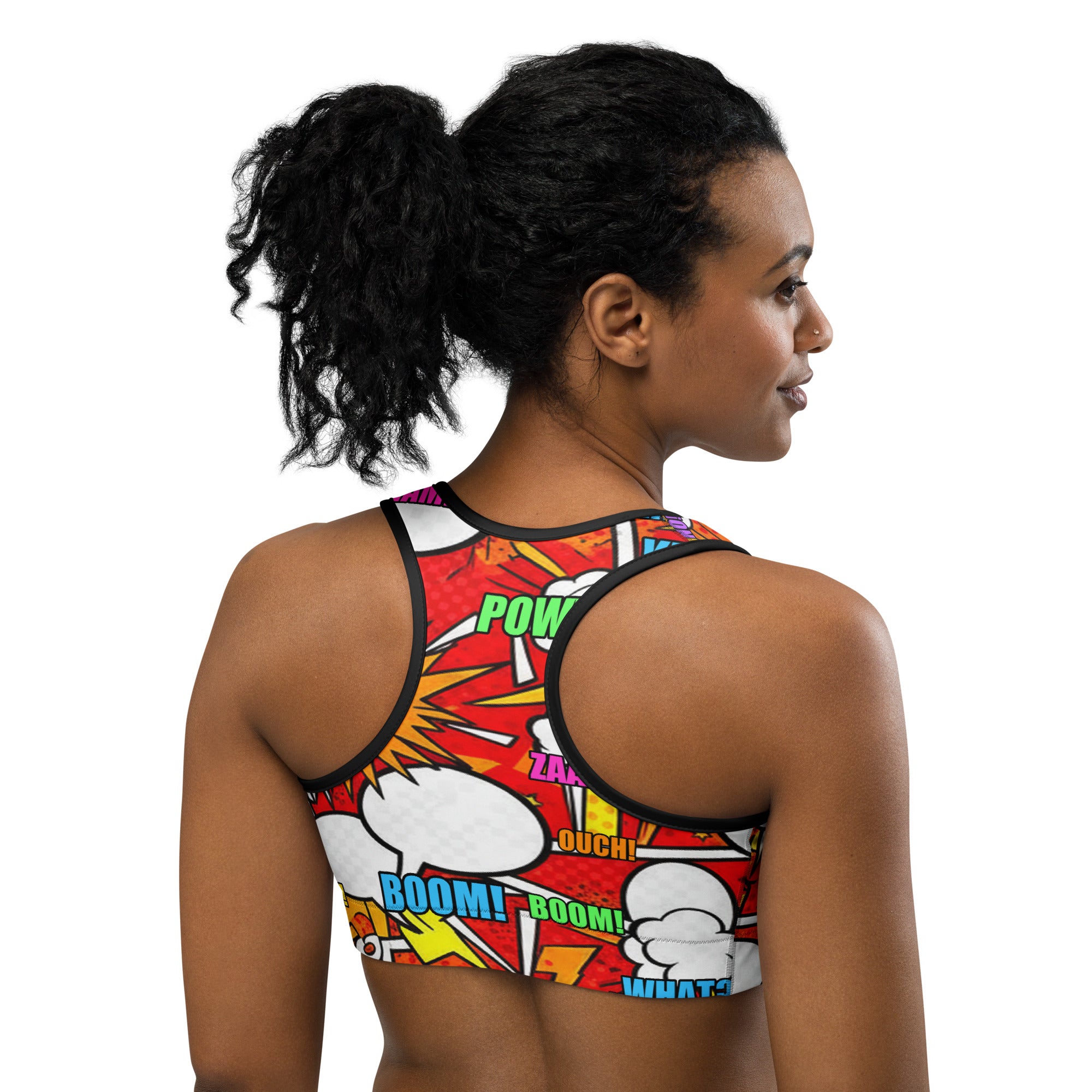 Comic Pop Fire Engine Sports Bra | GearBunch