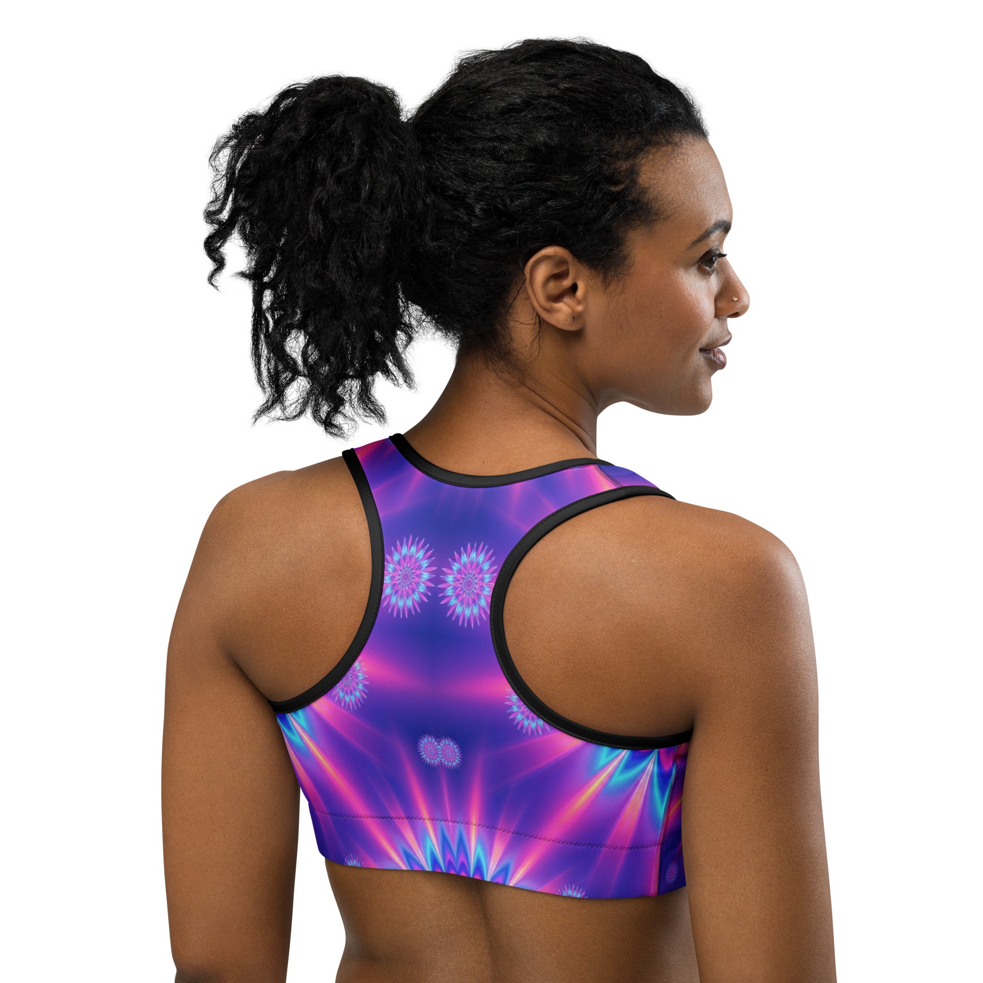 Psychedelic Vaporwave Dream Sports Bra | GearBunch