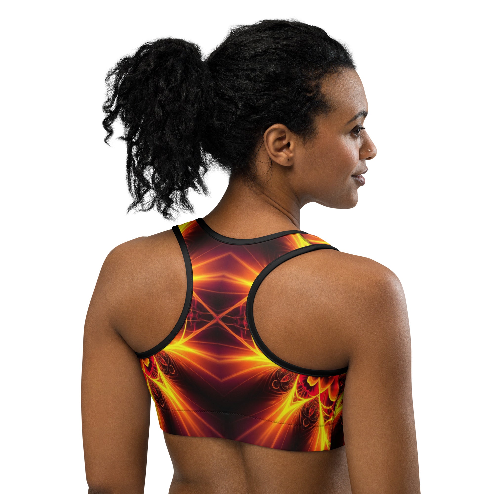 Psychedelic Magma Core Sports Bra | GearBunch