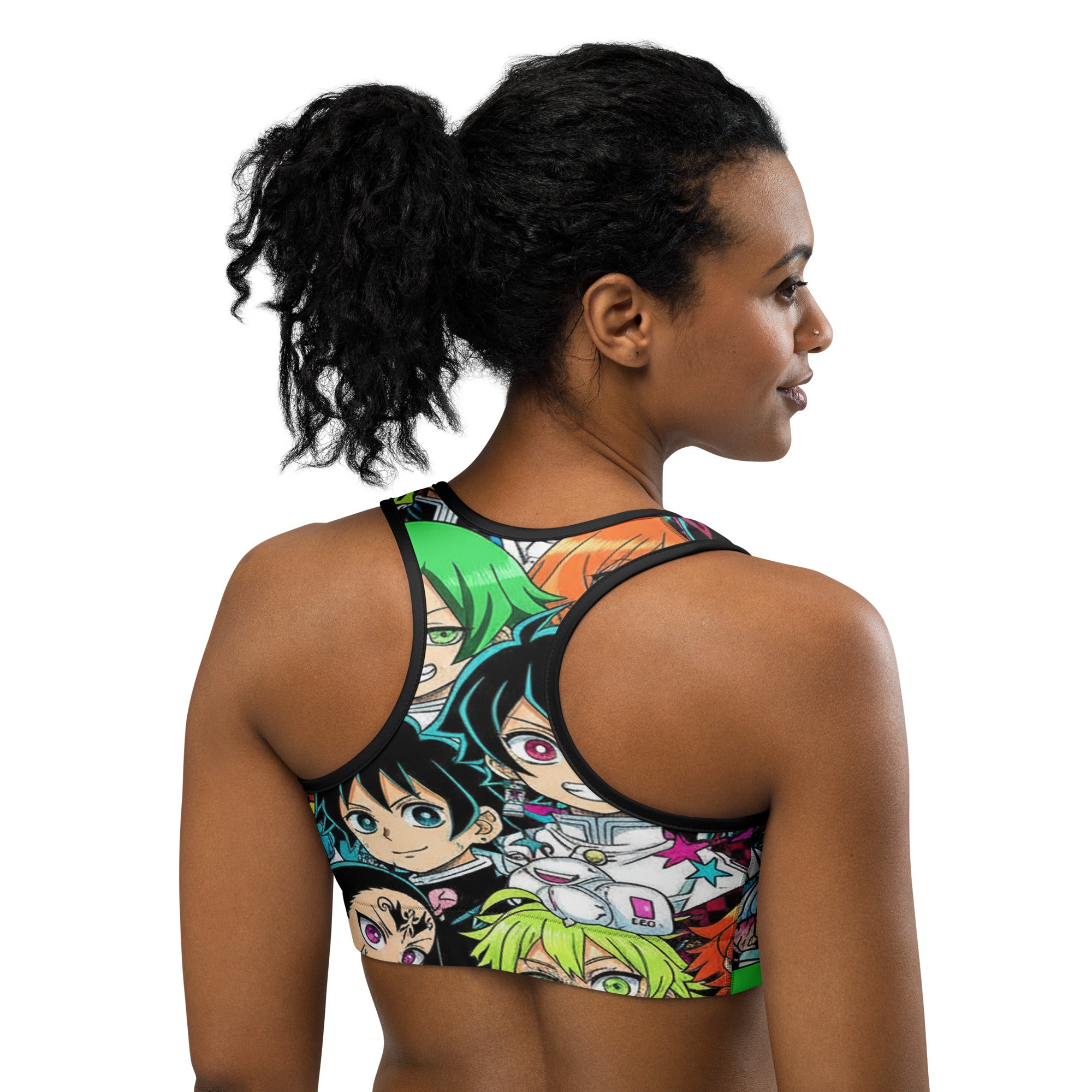 Anime Collage Demon Slayer Style Sports Bra | GearBunch