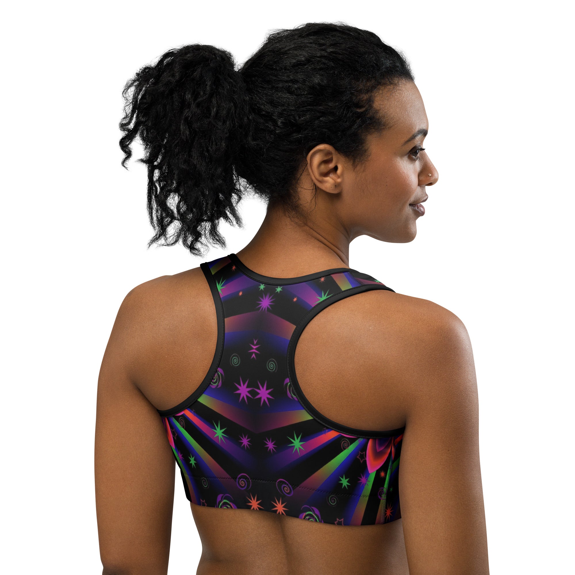 Psychedelic Blacklight Sports Bra | GearBunch