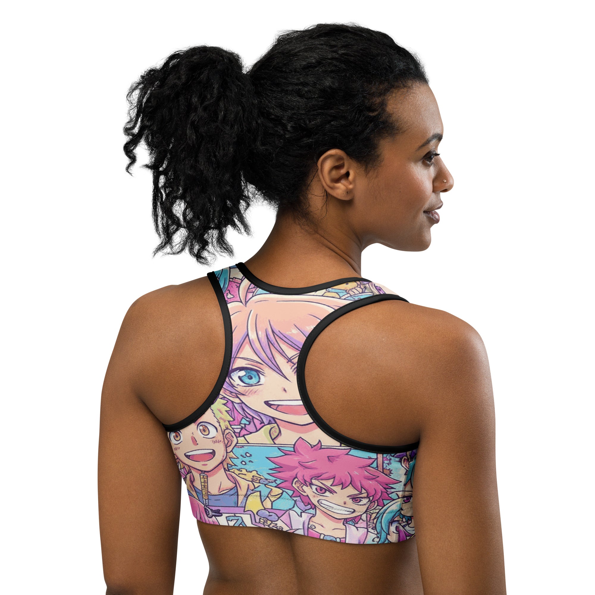 Anime Collage Pastel Dream Sports Bra | GearBunch