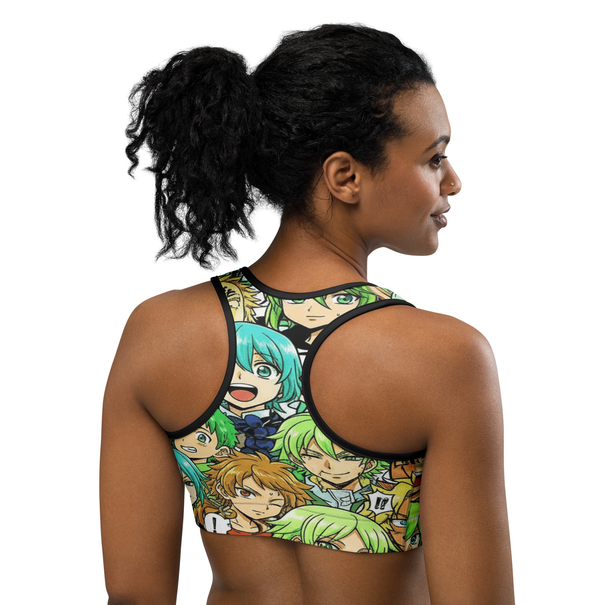 Anime Collage Forest Spirit Sports Bra | GearBunch