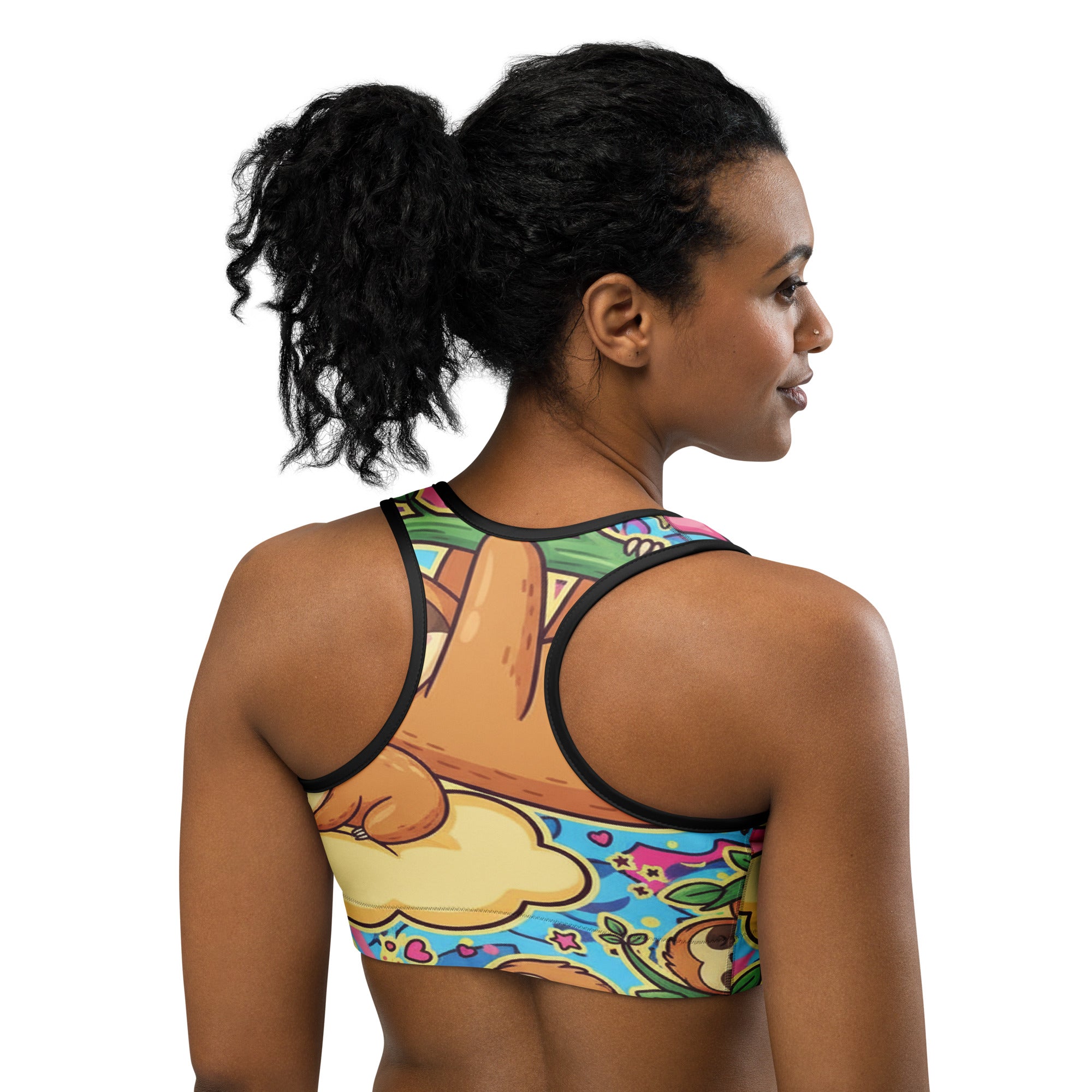 Vibrant Sloth Chill Sports Bra | GearBunch