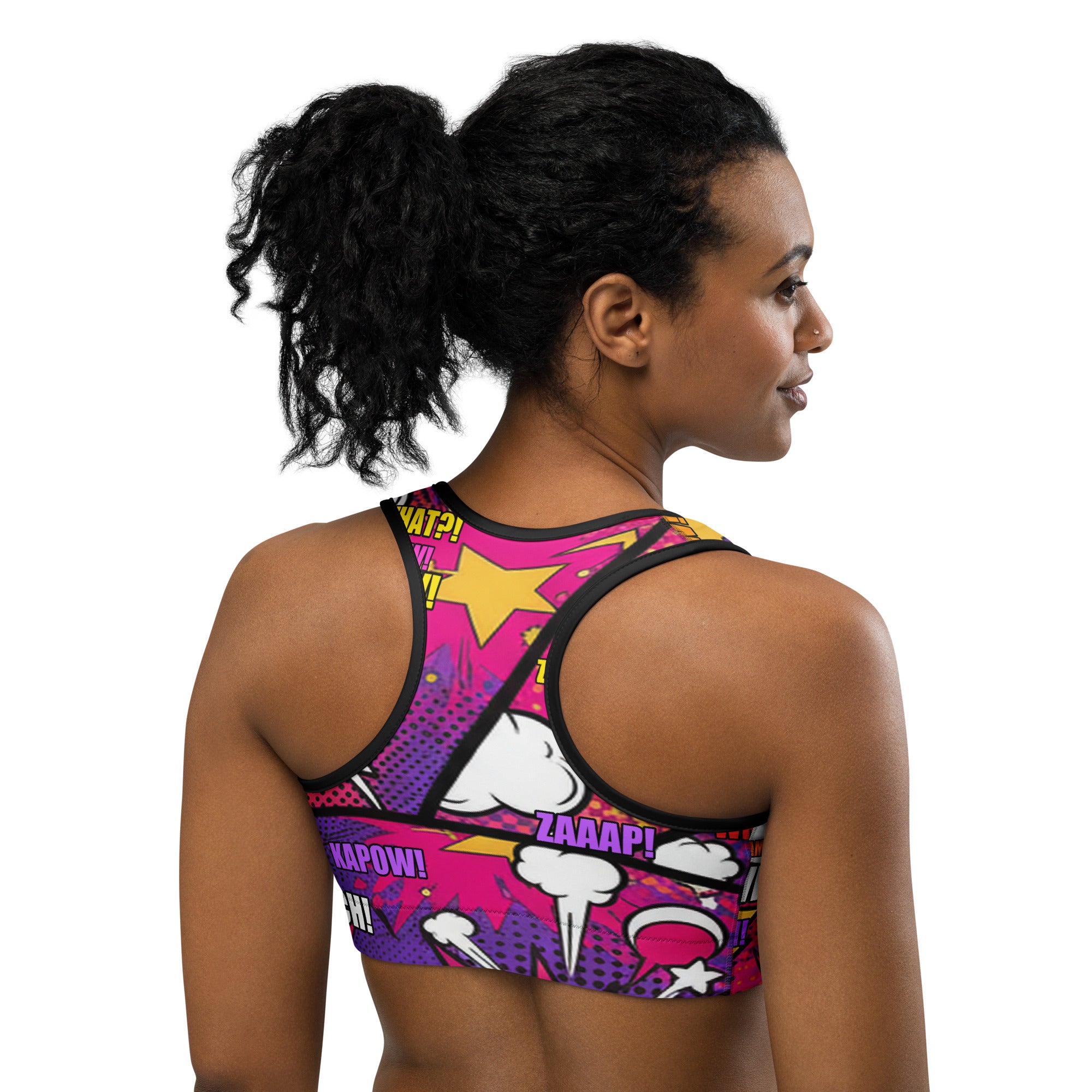 Comic Strip Girl Power Sports Bra | GearBunch