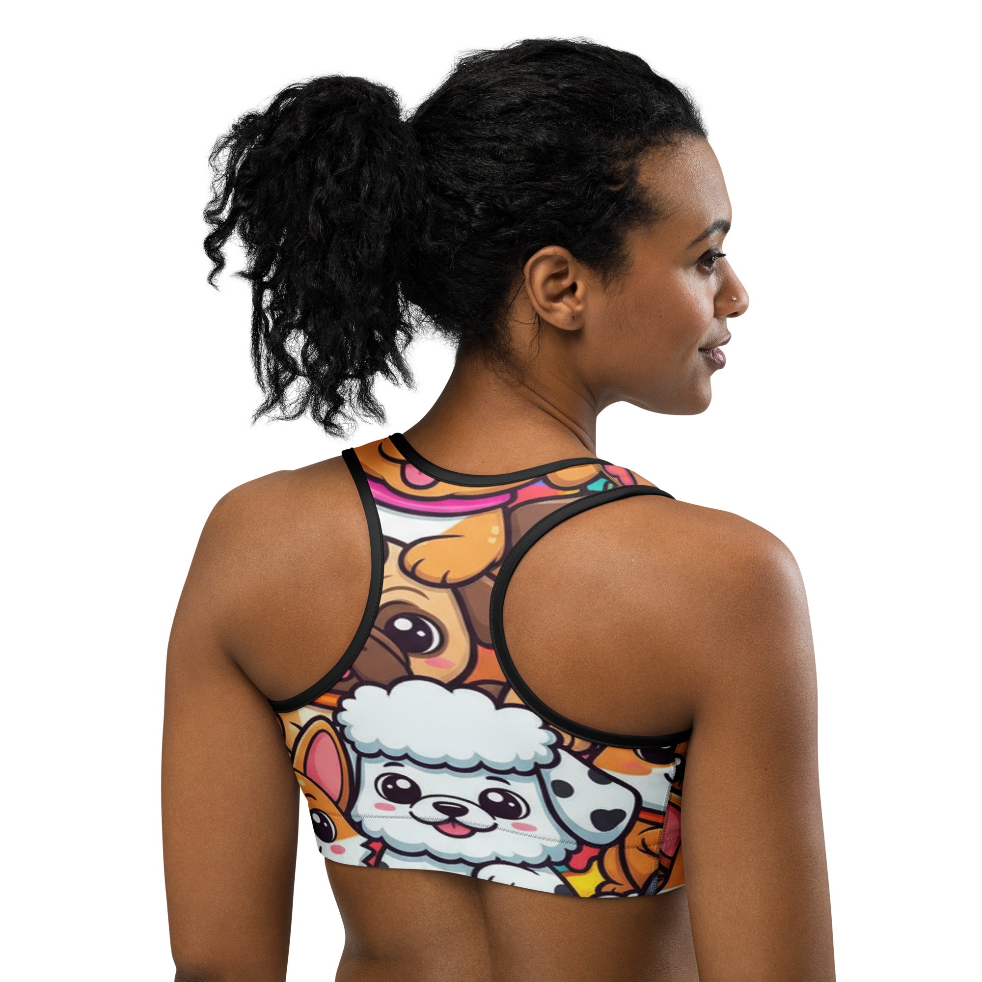 Vibrant Puppy Pile Sports Bra | GearBunch