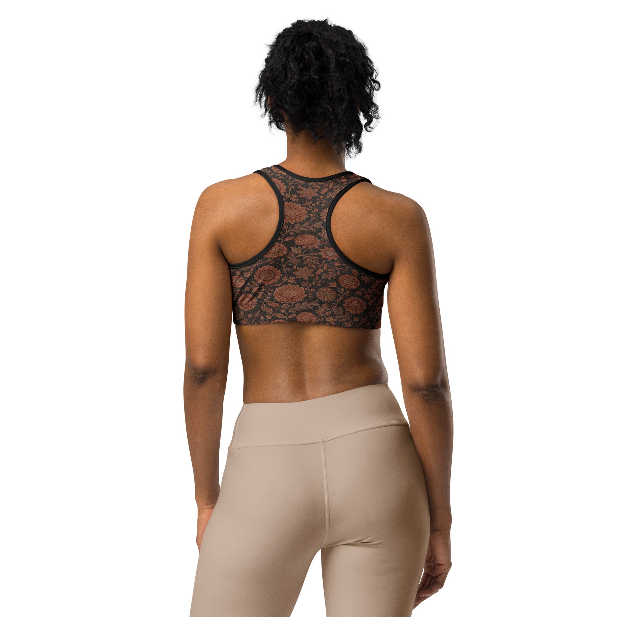 Copper Paillette Baroque Sports Bra | GearBunch