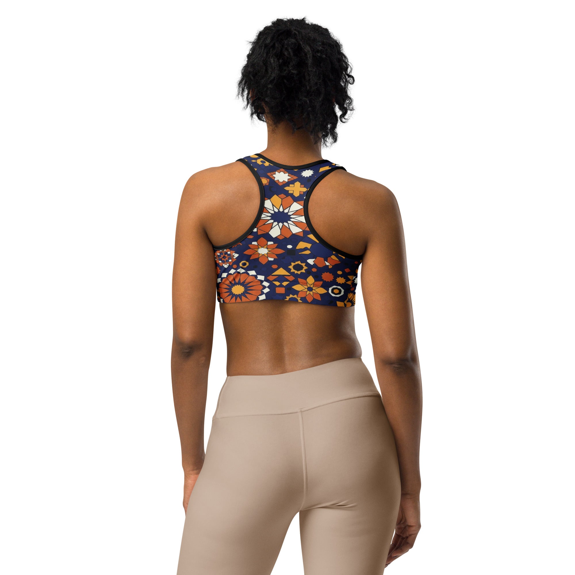 Zellige Indigo Saffron Sports Bra | GearBunch