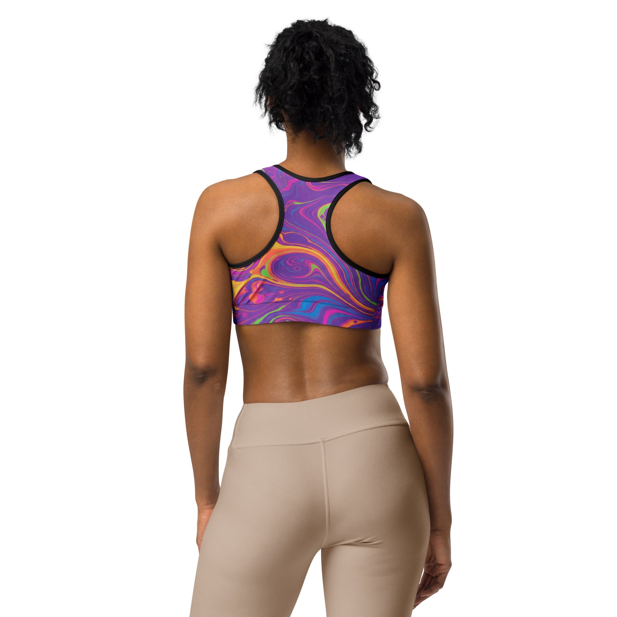 Liquid Marble Neon Sports Bra | GearBunch