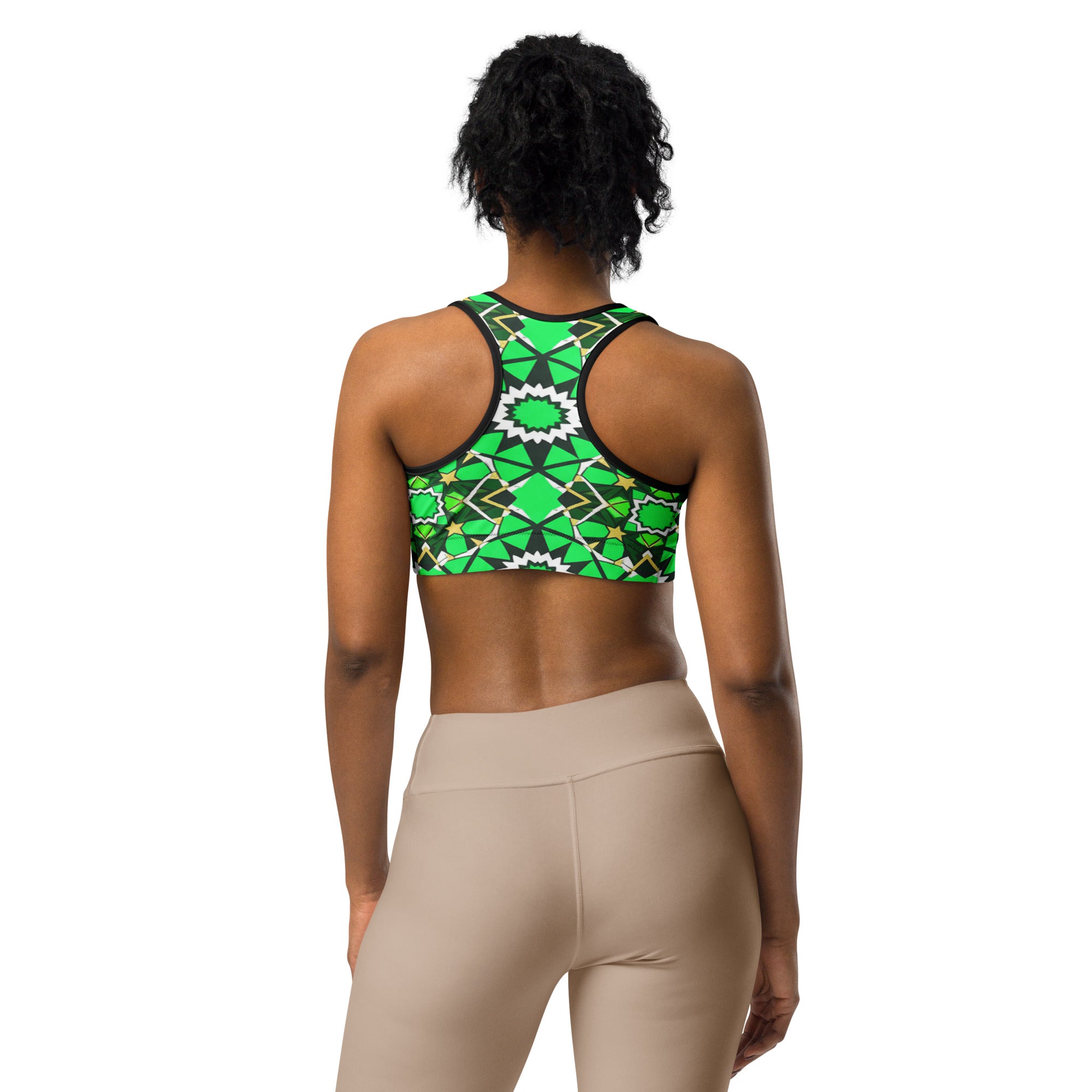 Zellige Emerald Gold Sports Bra | GearBunch