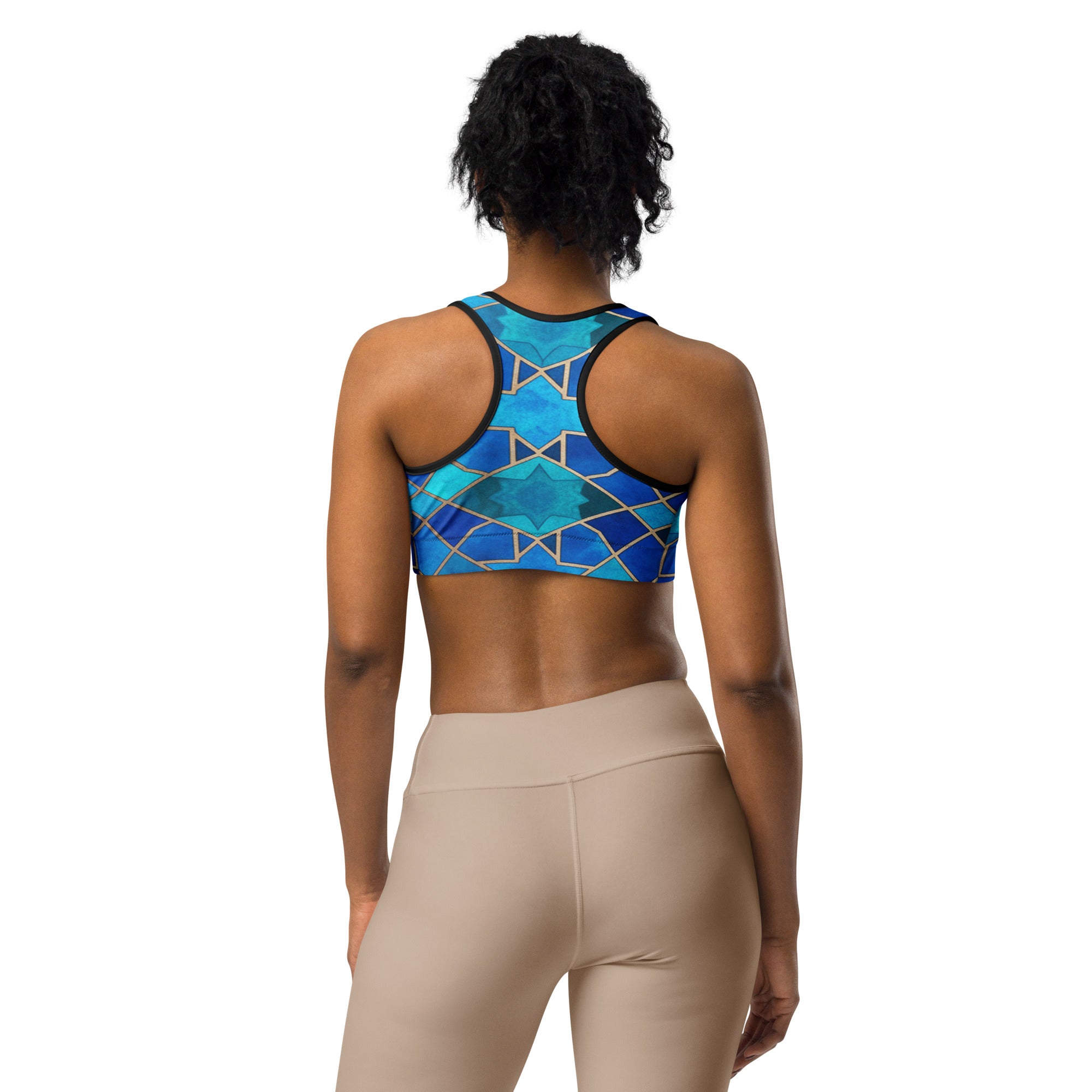 Arabic Sapphire Bronze Sports Bra | GearBunch