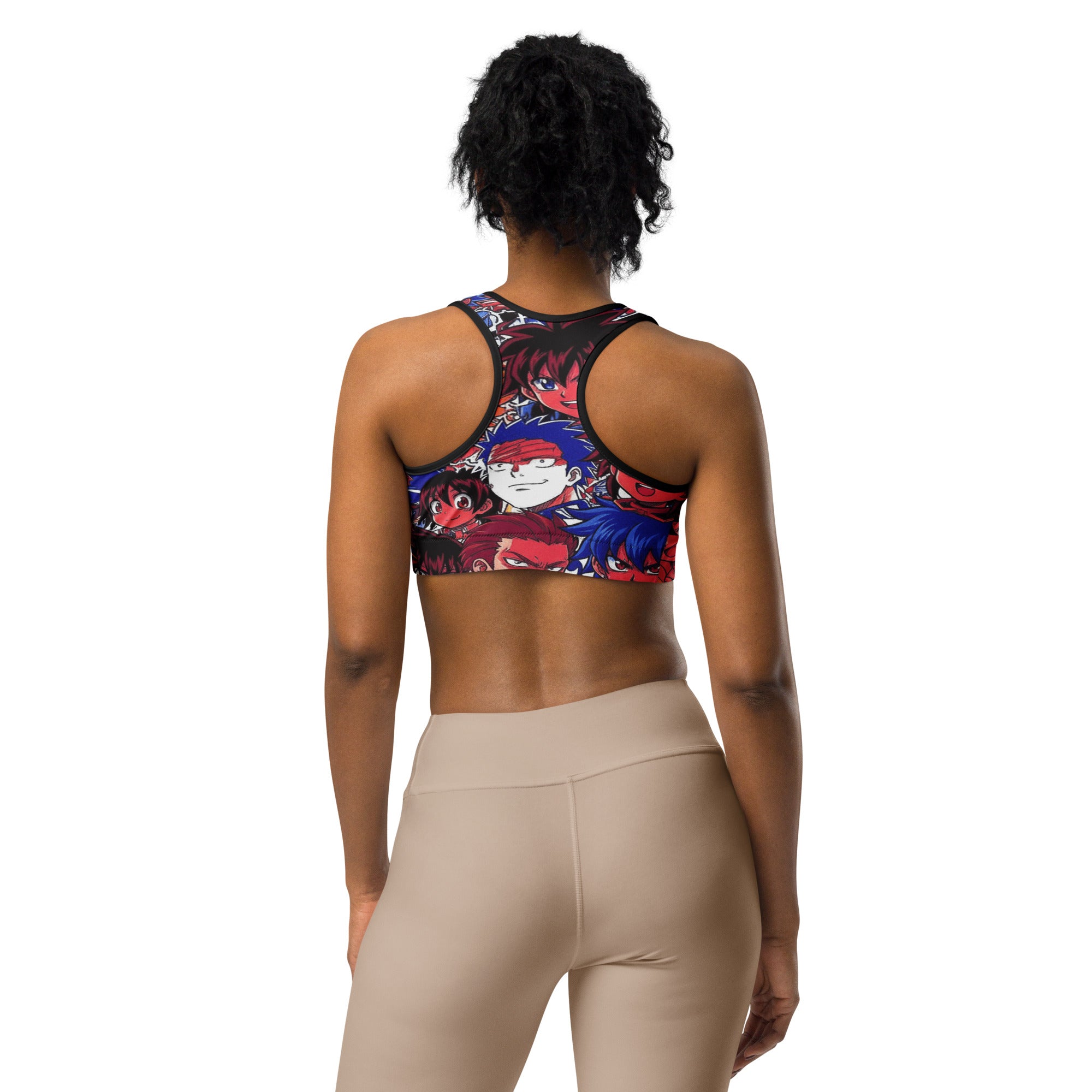 Anime Collage Dark Shonen Sports Bra | GearBunch
