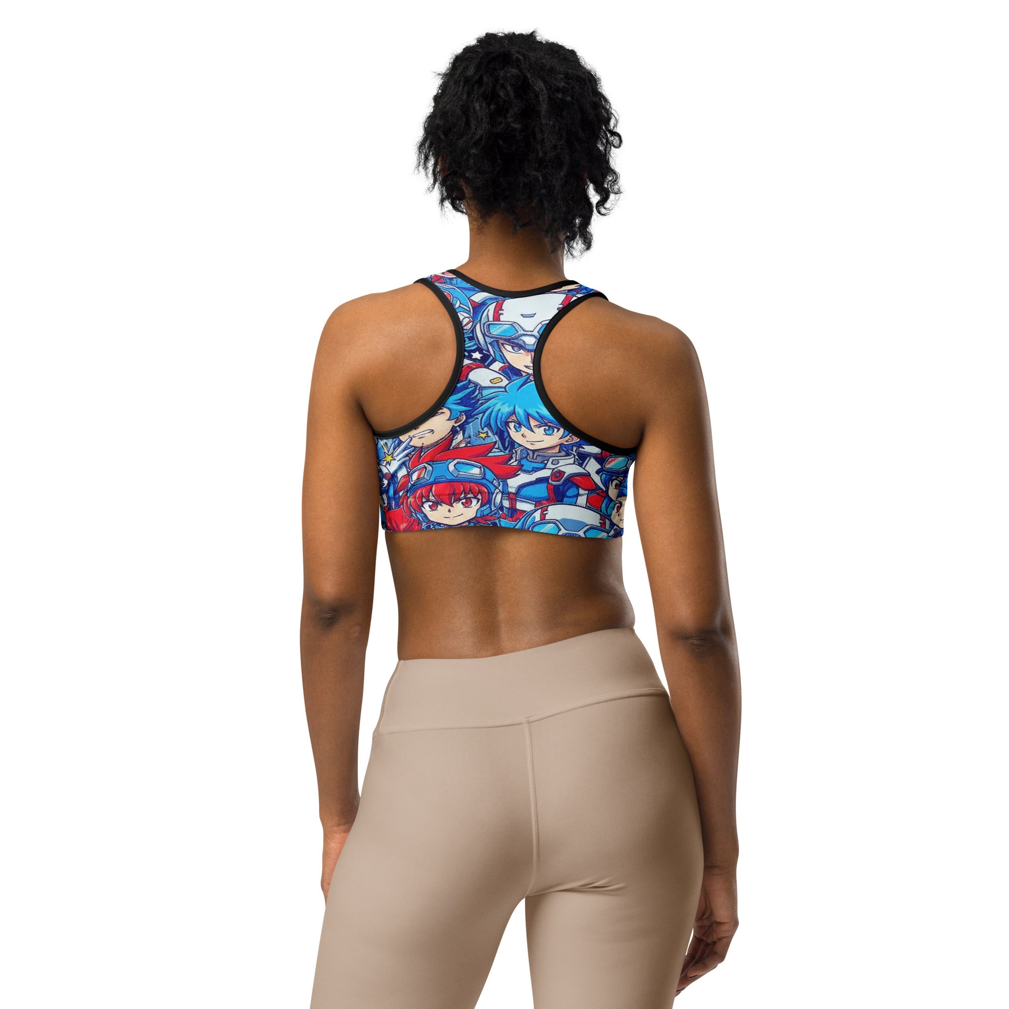 Anime Collage Mecha Pilot Sports Bra | GearBunch