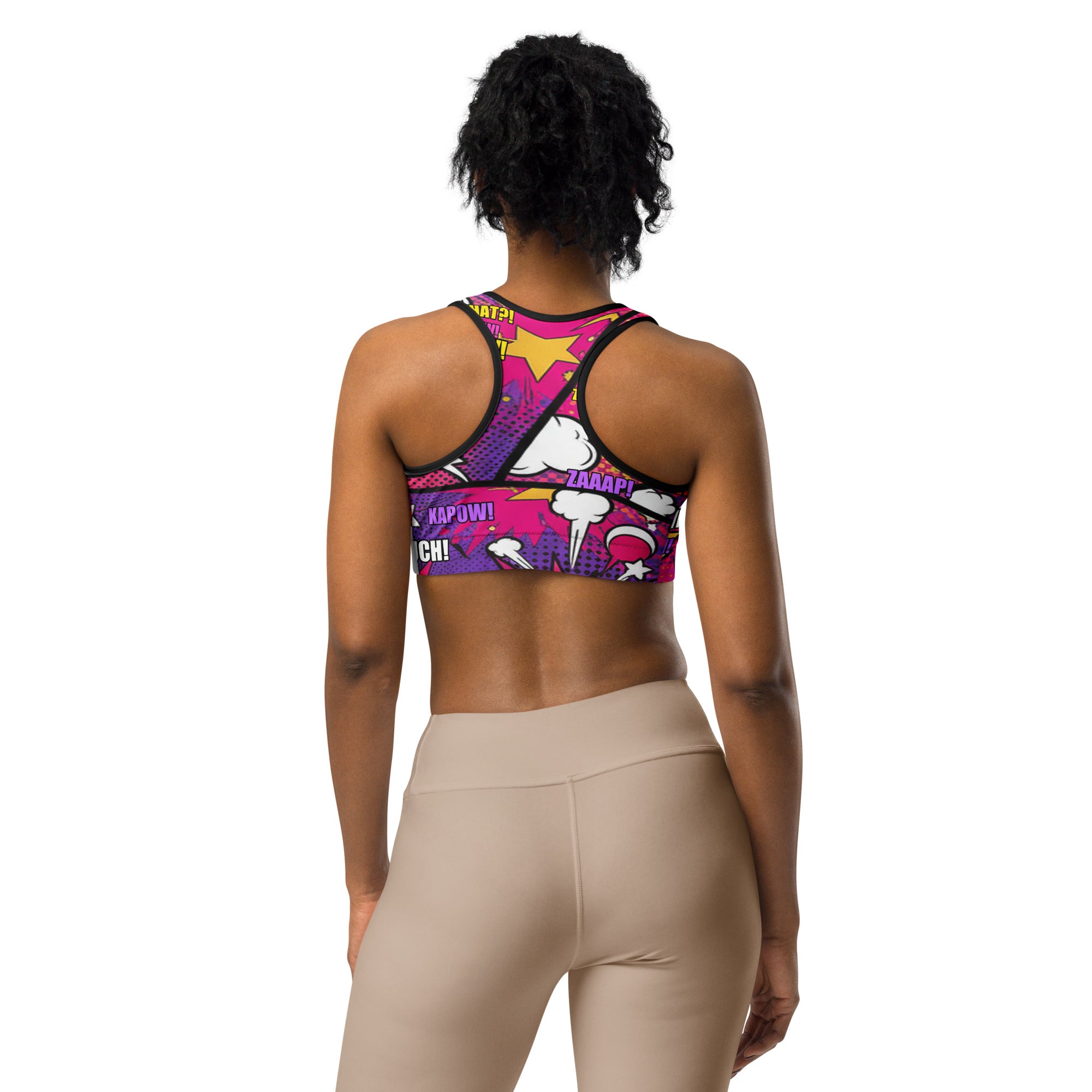 Comic Strip Girl Power Sports Bra | GearBunch