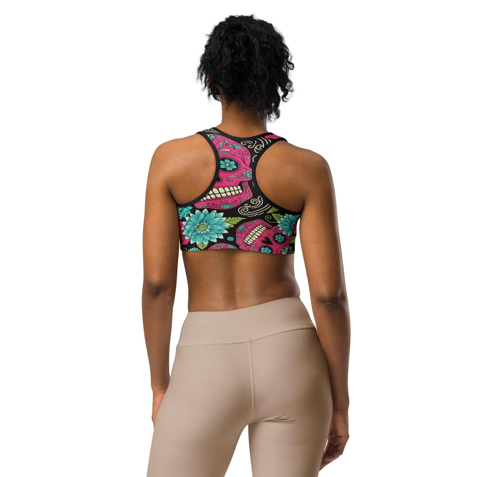 Sugar Skull Botanica Sports Bra | GearBunch