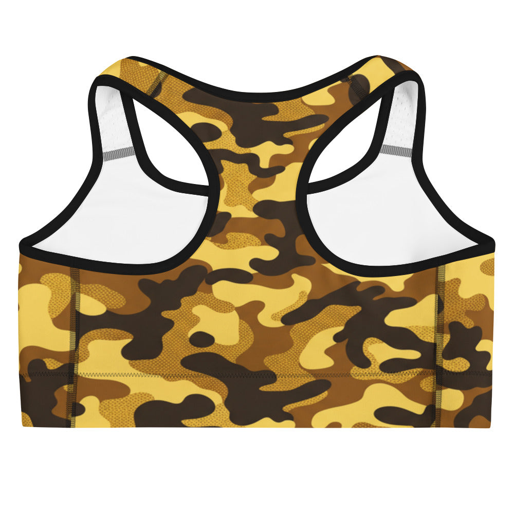 Gold Camo Sports Bra | GearBunch
