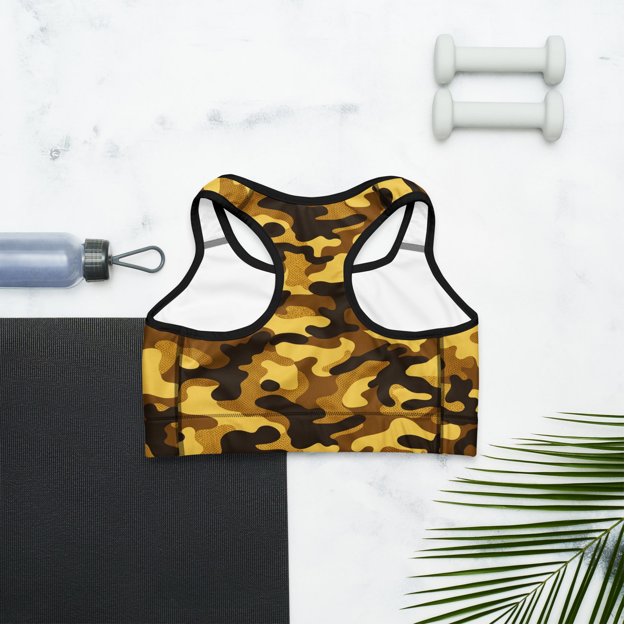 Gold Camo Sports Bra | GearBunch