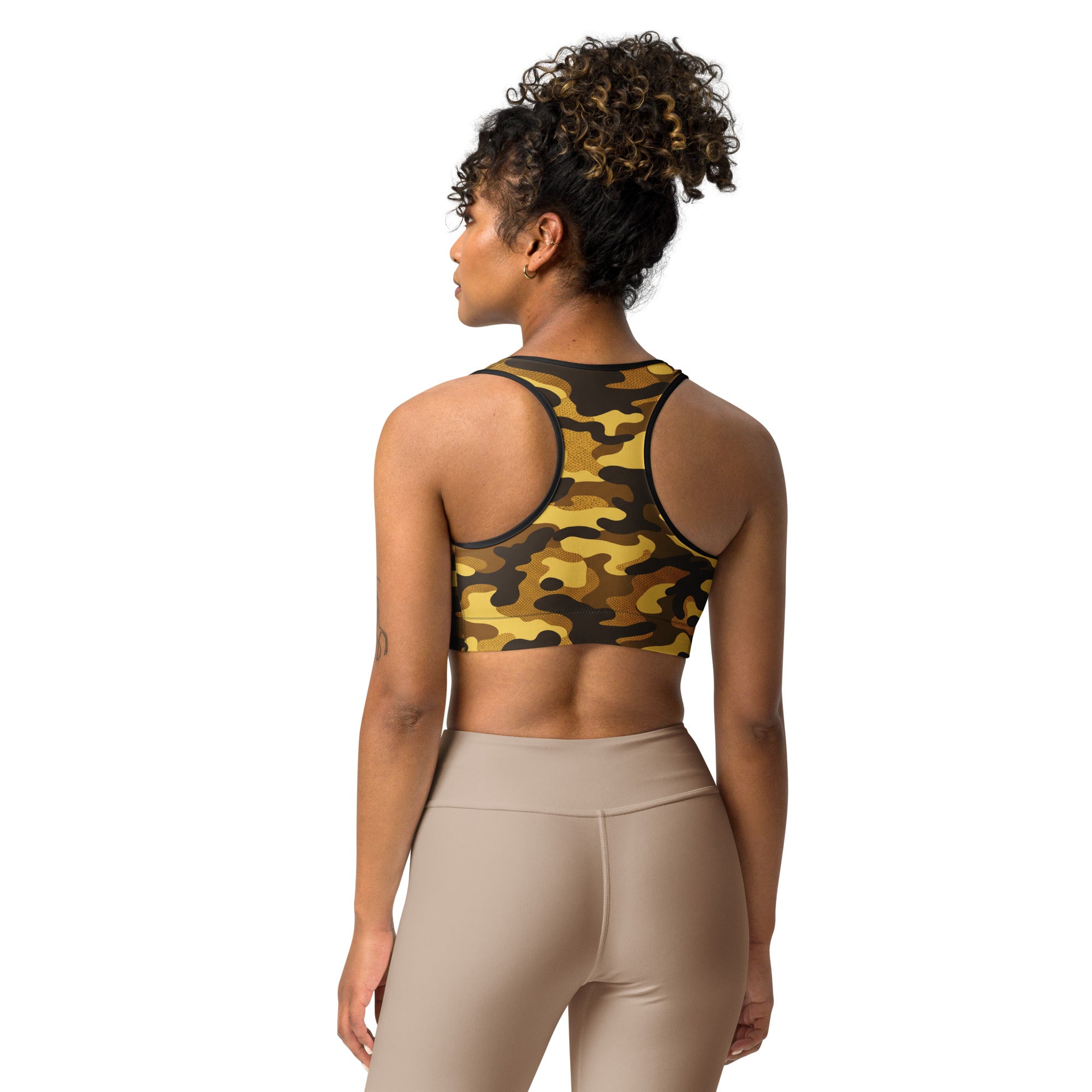 Gold Camo Sports Bra | GearBunch