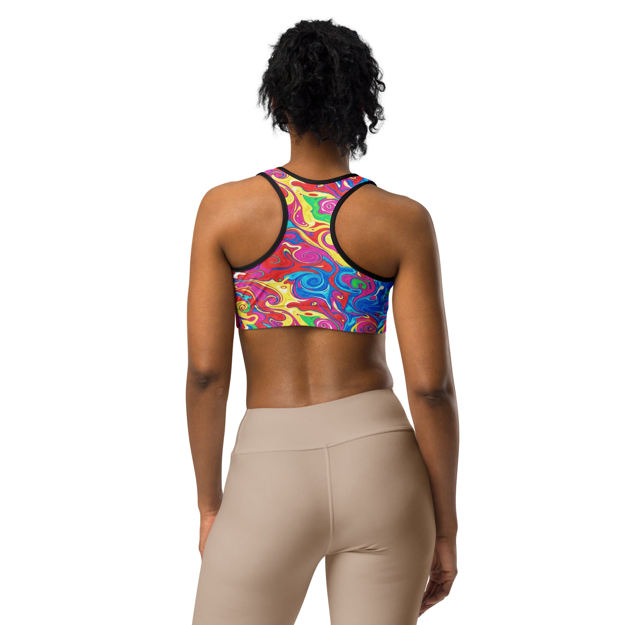 Liquid Marble Candy Pop Sports Bra | GearBunch