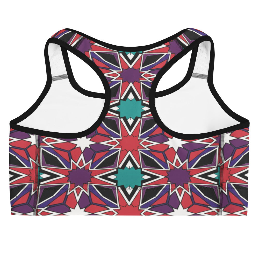 Zellige Crimson Teal Sports Bra | GearBunch