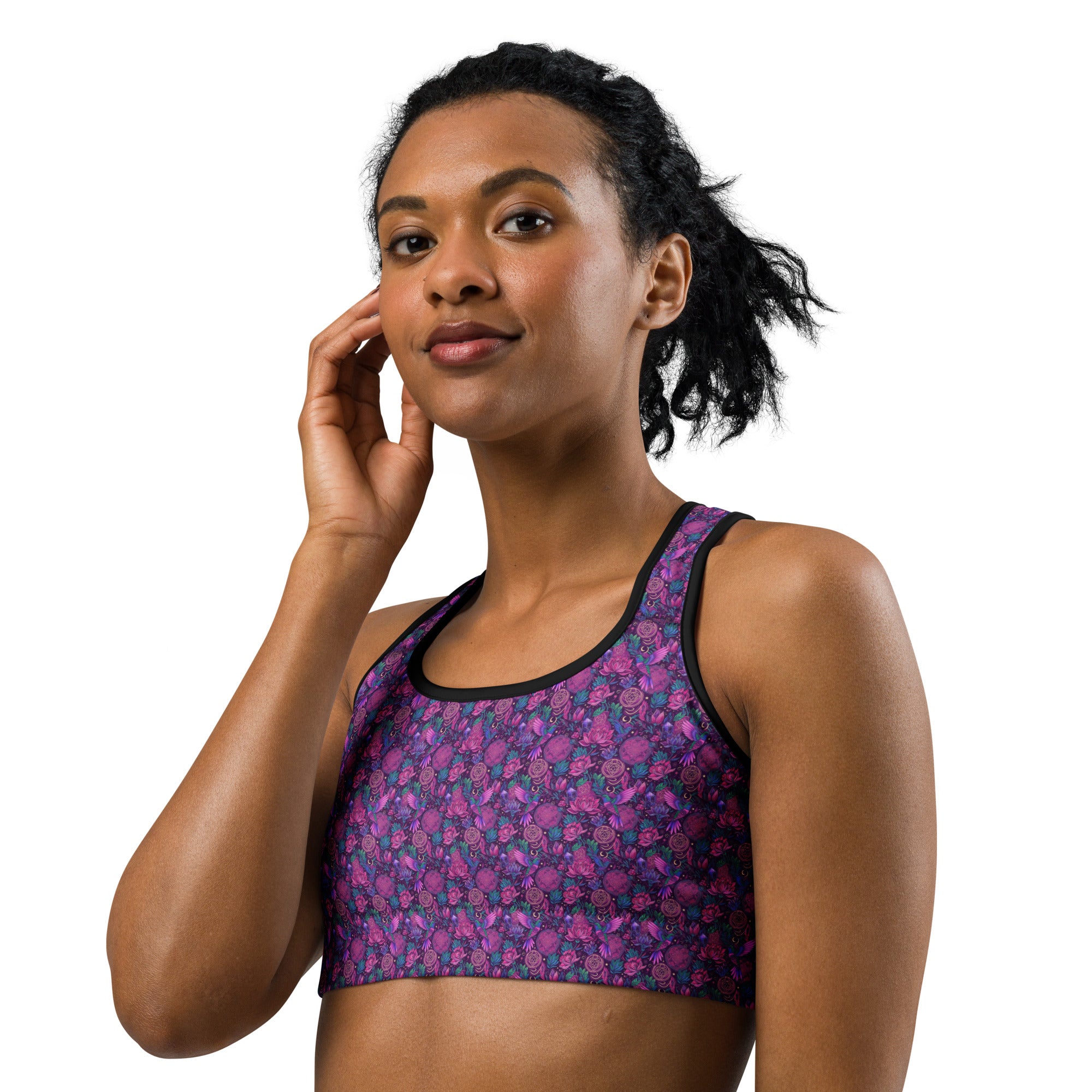 Hummingbird Divination Art Sports Bra | GearBunch