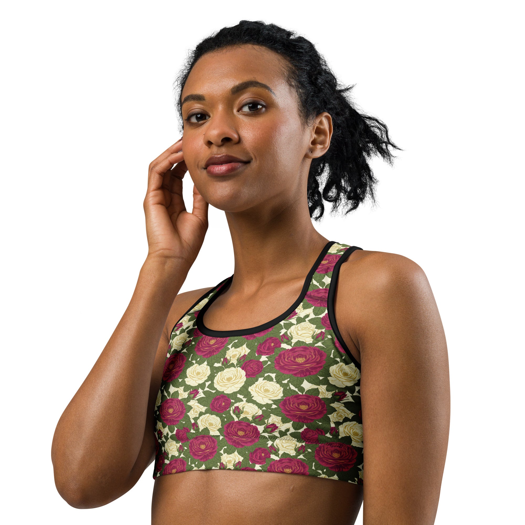 Taurus Rose Botanical Sports Bra | GearBunch