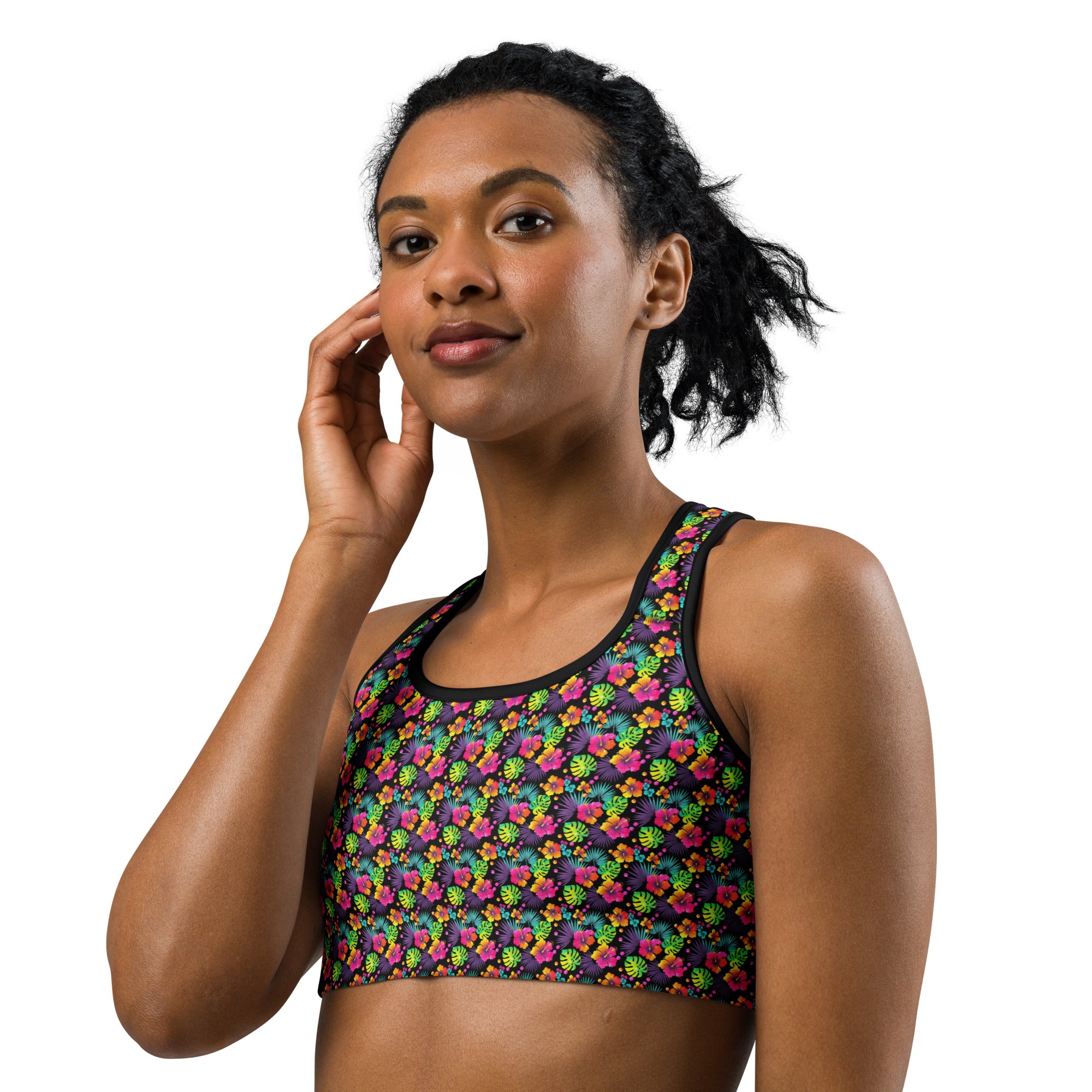Rainbow Tropical Sports Bra | GearBunch