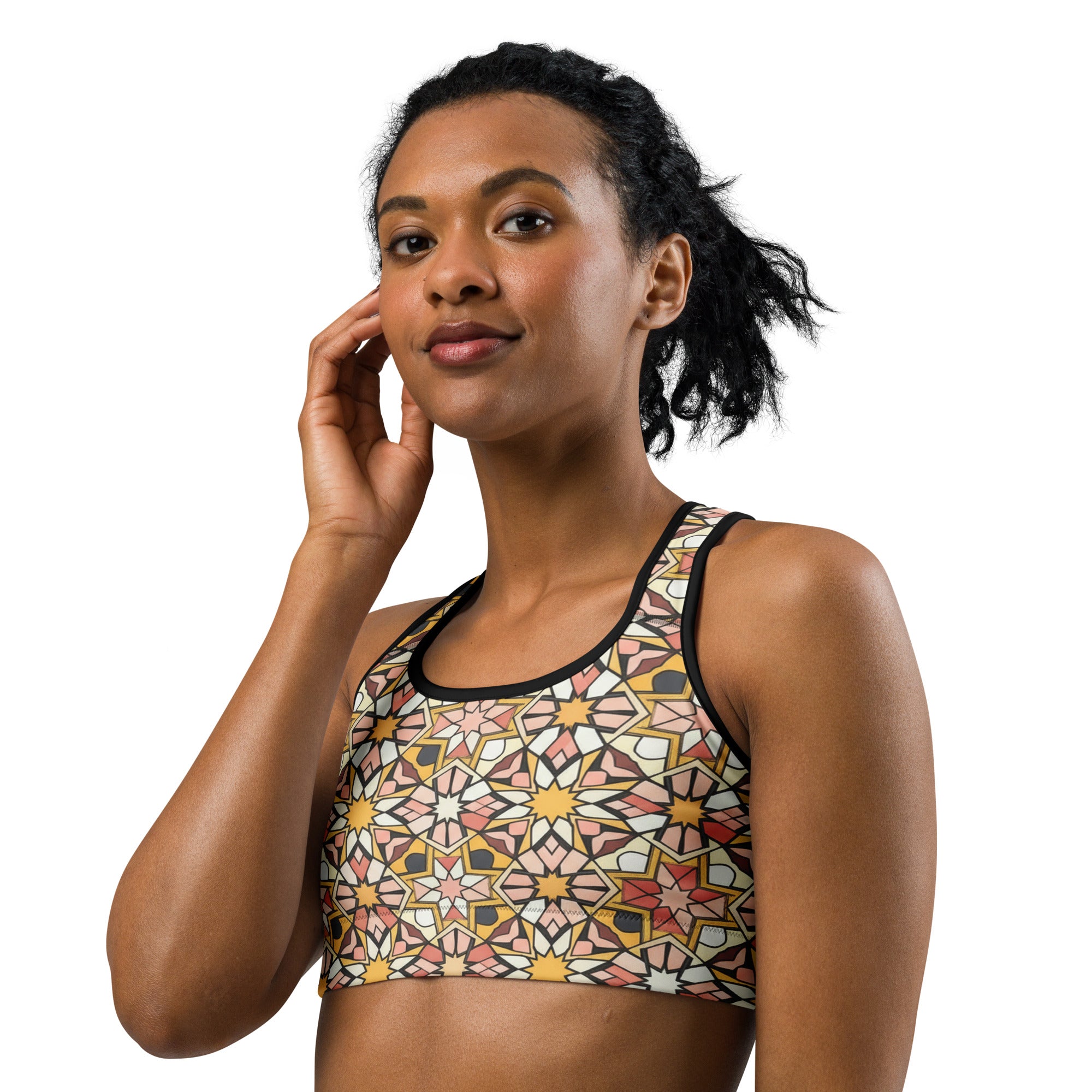 Zellige Blush Gold Sports Bra | GearBunch