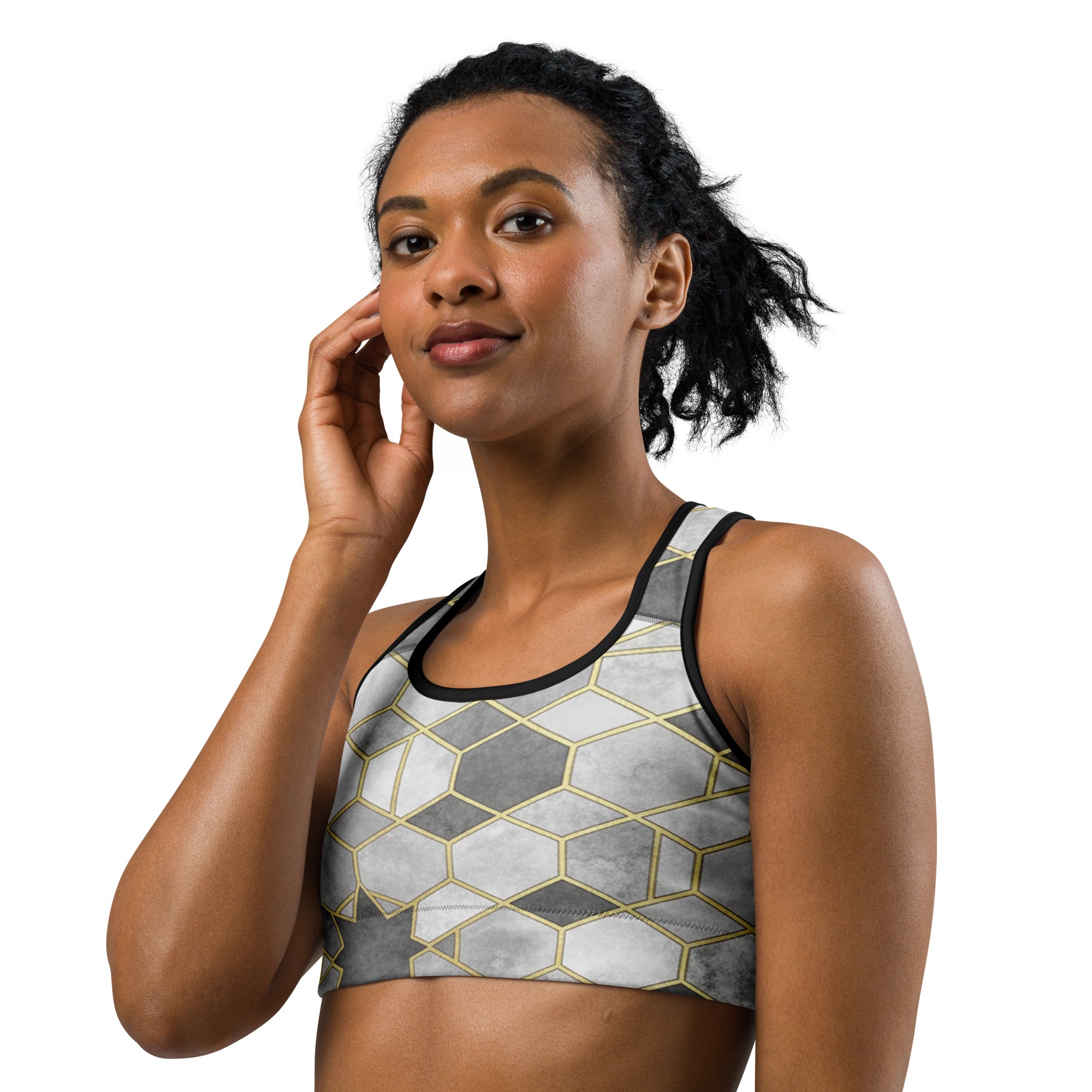 Monochrome Luxe Sports Bra | GearBunch