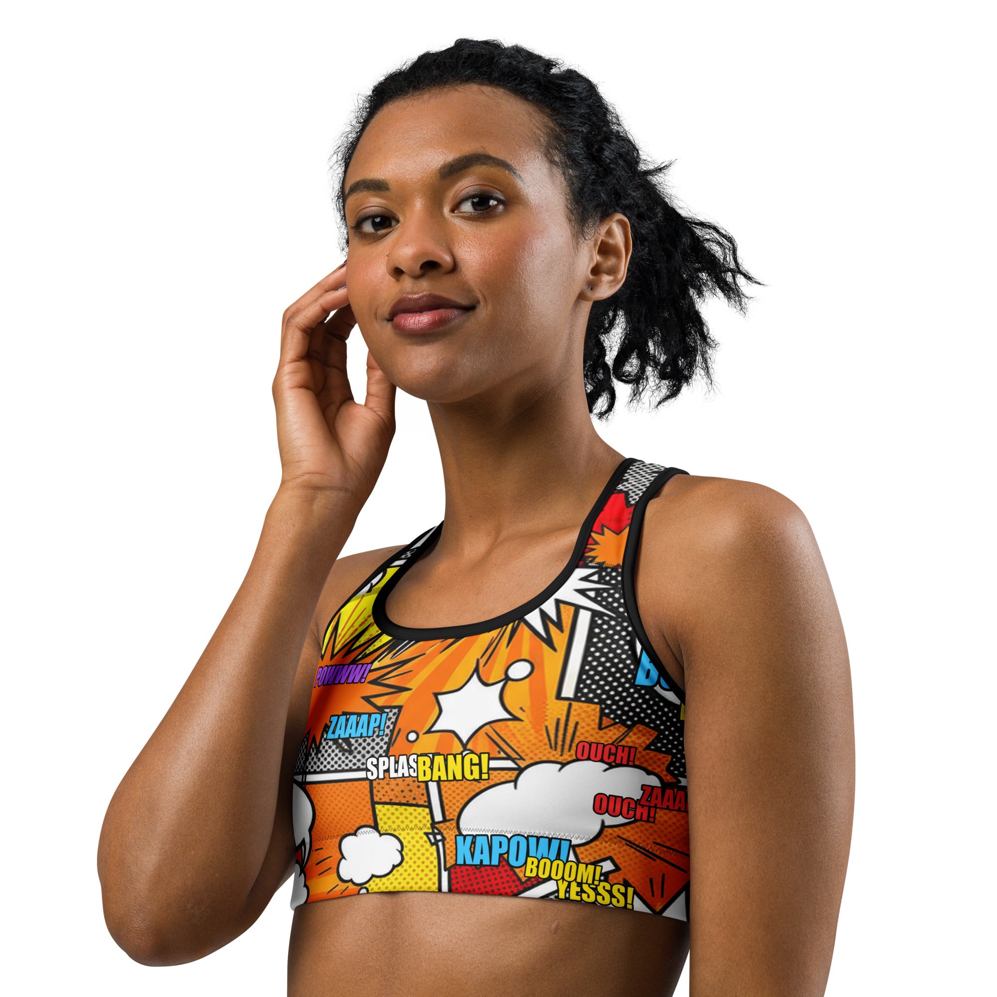 Comic Strip Boom Town Sports Bra | GearBunch