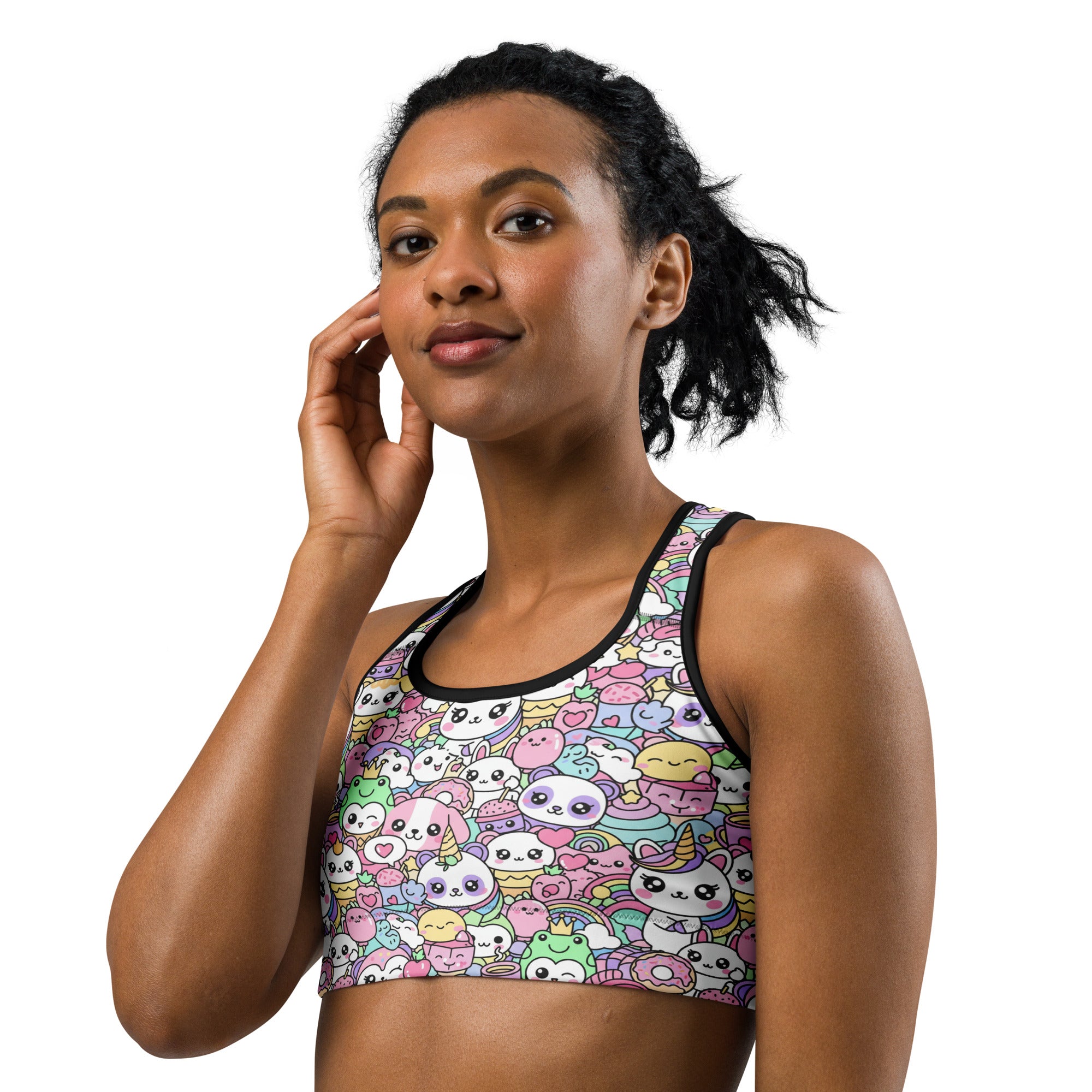 Kawaii Rainbow Unicorn Sports Bra | GearBunch