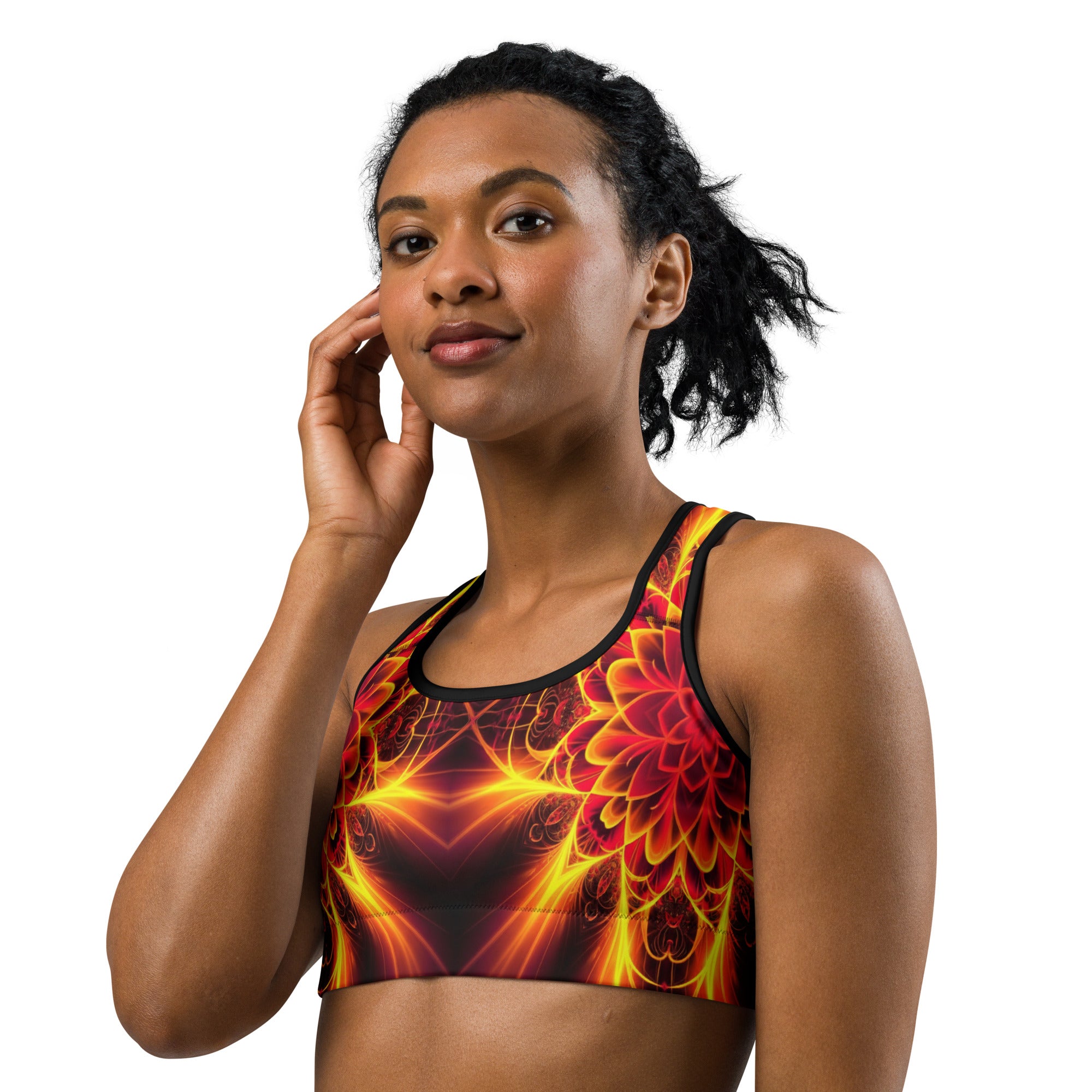 Psychedelic Magma Core Sports Bra | GearBunch