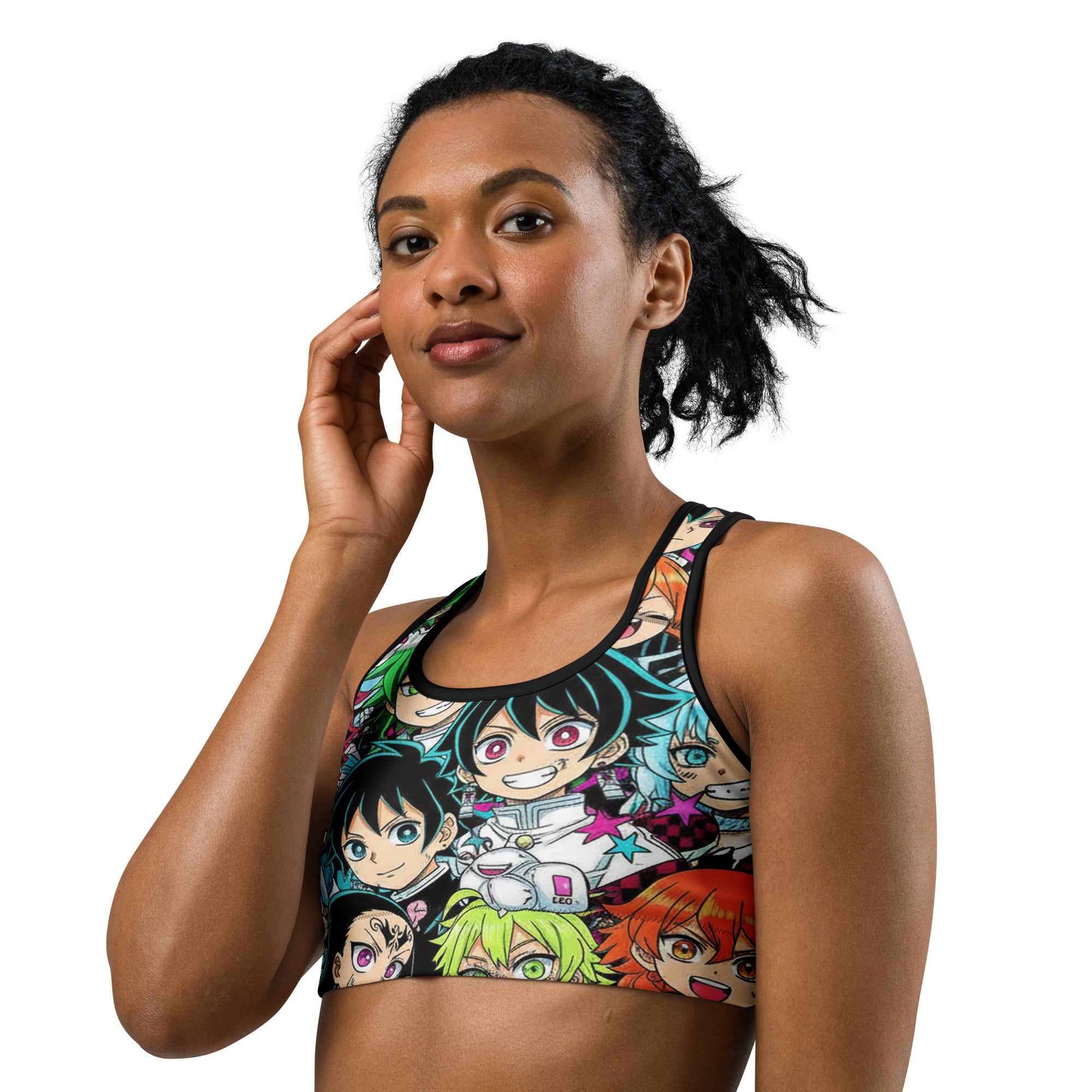 Anime Collage Demon Slayer Style Sports Bra | GearBunch