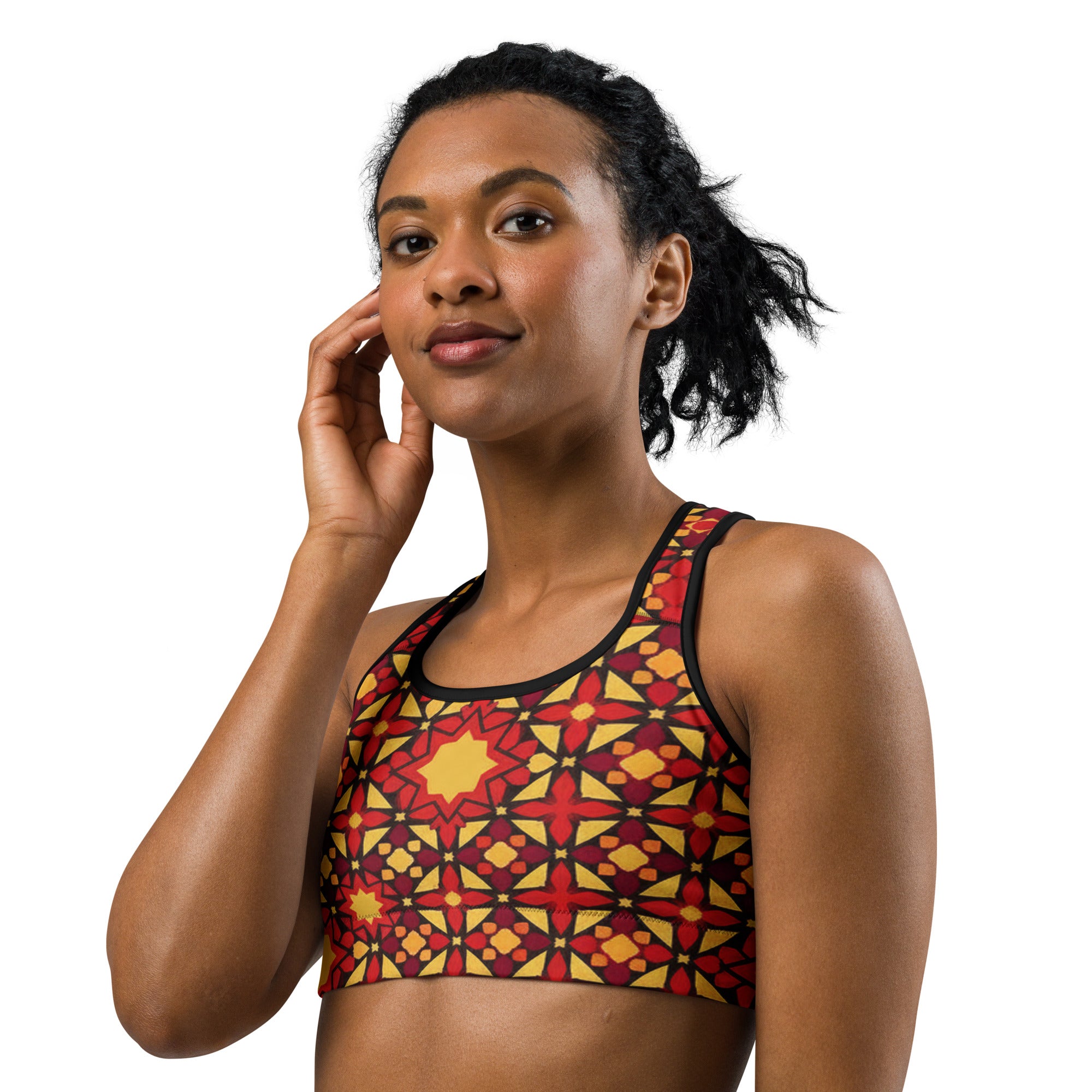 Zellige Pomegranate Sports Bra | GearBunch