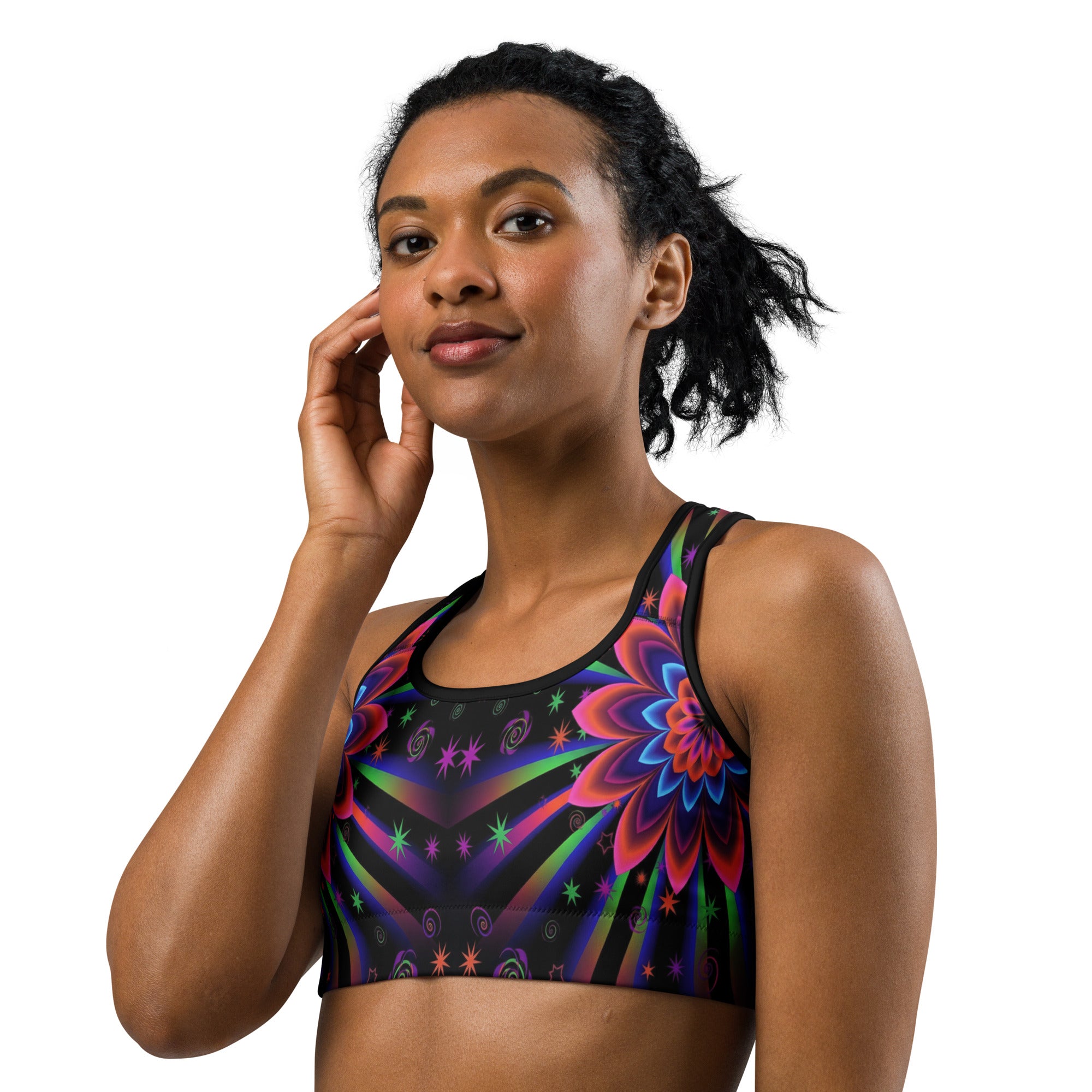 Psychedelic Blacklight Sports Bra | GearBunch