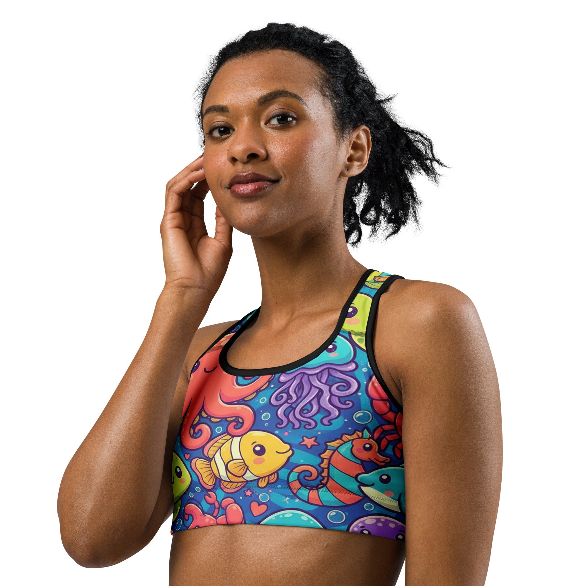 Vibrant Under the Sea Sports Bra | GearBunch